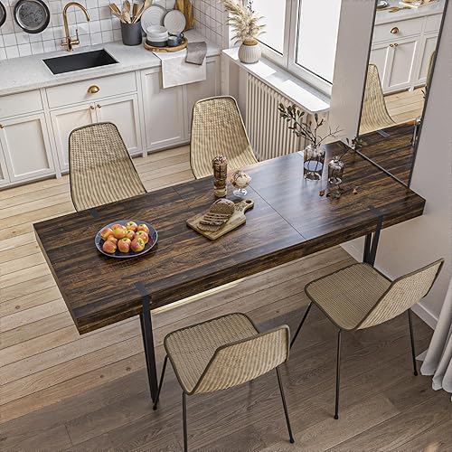 Hitow Mesa de comedor extensible para 6 a 8 personas, mesa de cocina rectangular elástica hasta 78.7 pulgadas de ancho, mesa de conferencia de