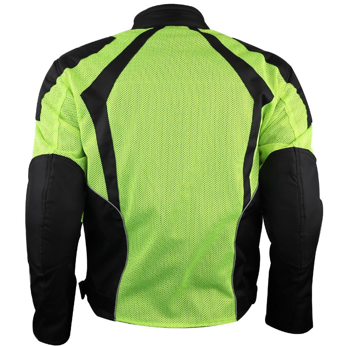 Vance Leather Roadside Mens All-Season Hi-Viz Reflective Mesh Textile Motorcycle Jacket w CE Armor Removable Liner — view 2