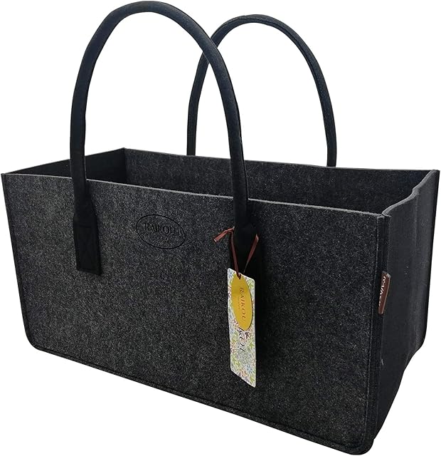 RAIKOU KULT torba filcowa Shopper Nowość Koszyk Filcowy Torba na Zakupy Torba z Uchwytem kosz na Gazety Stabilna Torba na Drewno Kominkowe Stojak na Gazety Również na Zabawki Ogród Piknik na
