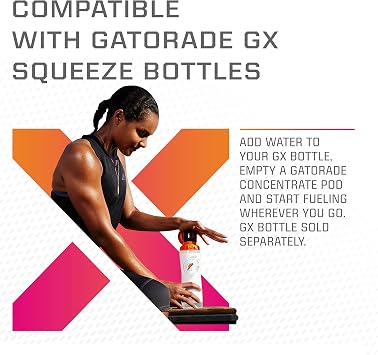 Gatorade Gx Hydration System, Non-Slip Gx Squeeze Bottles Or Gx Sports Drink Concentrate Pods, 4 Count (Pack of 4)