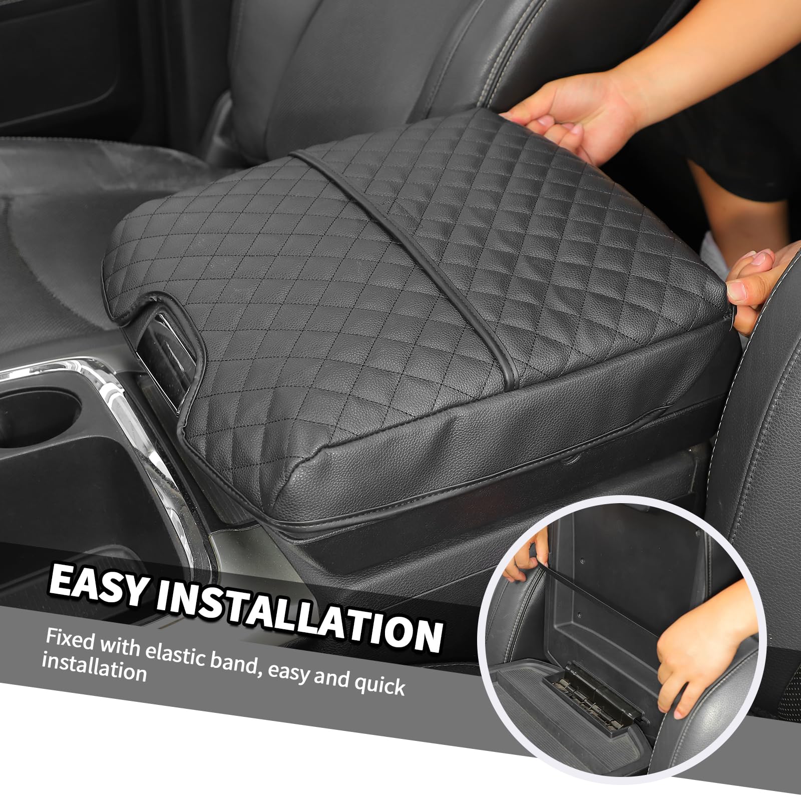 Cloth Center Console Cover Armrest Pad For 2010-2017