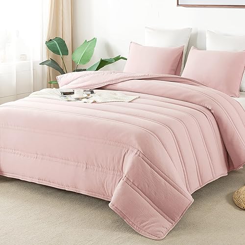 Miniatura 3 de Anna.Z Home - Juego de edredón de 3 piezas, relleno alternativo de plumón, edredón de color sólido, ligero, cálido, ultra suave, para todas las