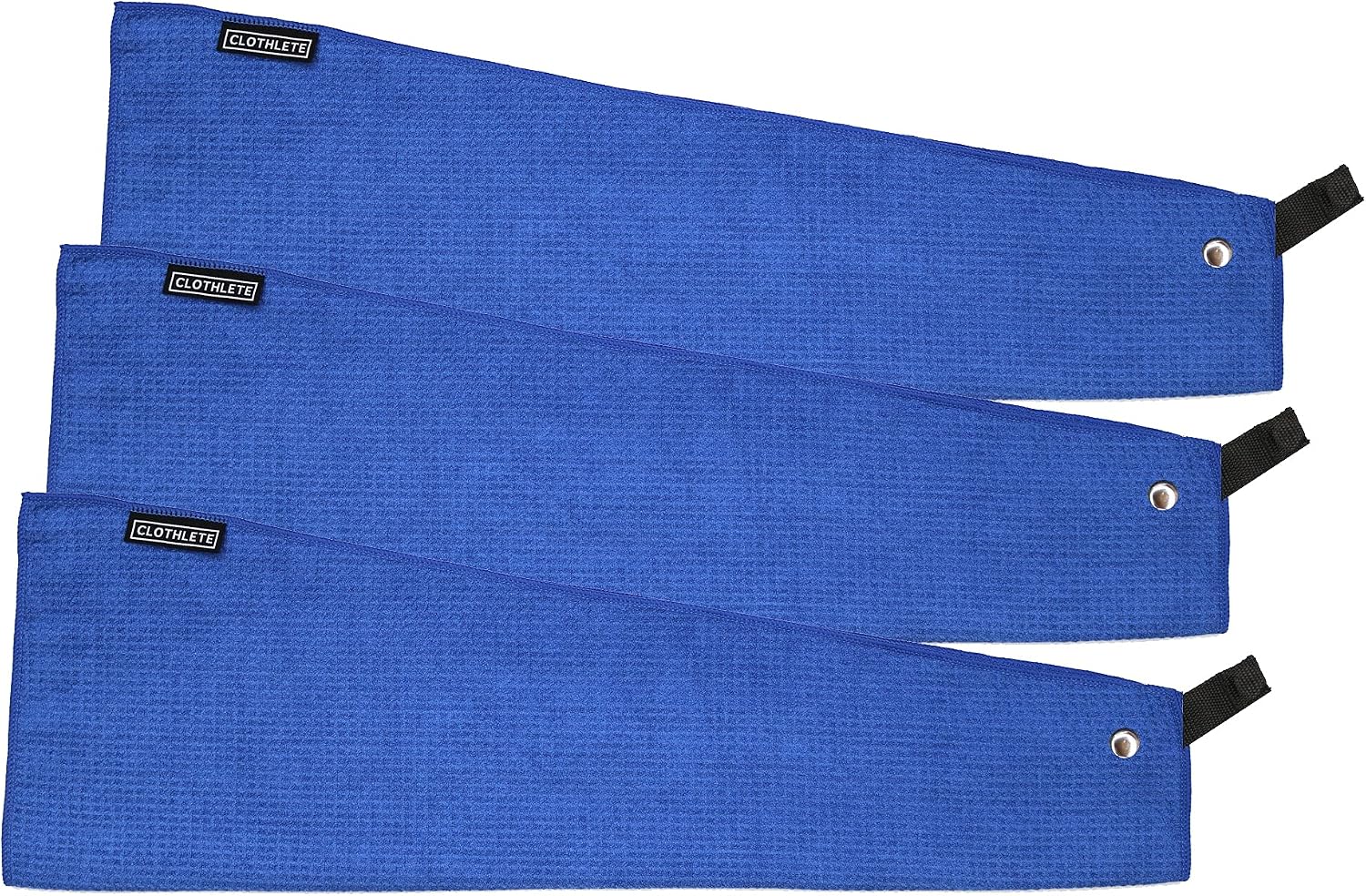 Clothlete Magnetic Microfiber Golf Towel 16" x 24" (Blue, 3 Pack)