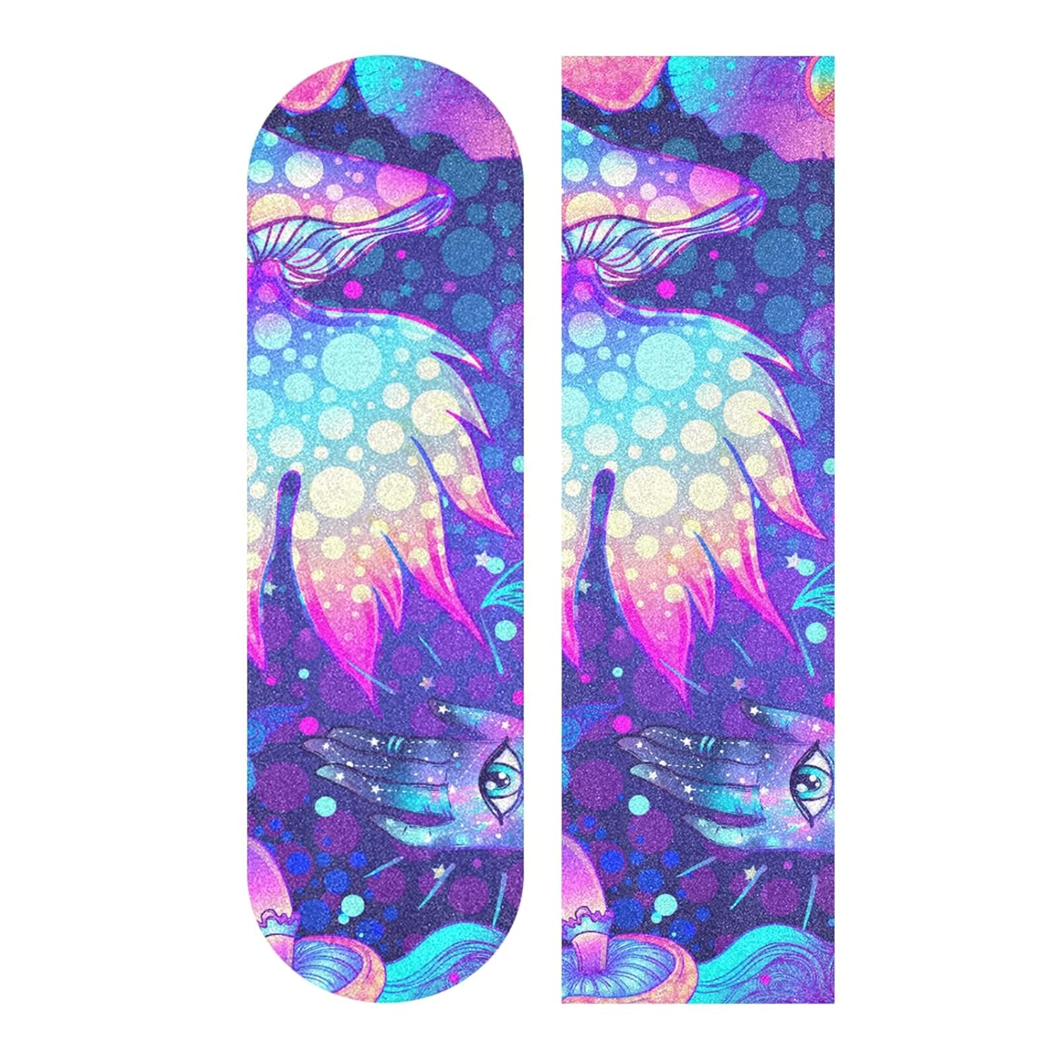 ALAZA Psychedelic Mushroom Butterfly Skateboard Grip Tape