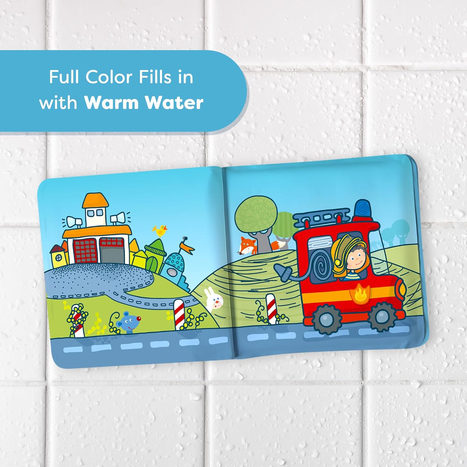 HABA Magic Color Changing Bath Book: Fire Brigade, Bath Toys for Toddlers, Water Toys for Toddlers 18-36 Months & Water Table Accessories
