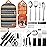 Portable Camping Kitchen Utensil Set-27 Piece Cookware Kit, Stainless Steel Outdoor Cooking and Grilling Utensil Organizer Travel Set Perfect for Travel, Picnics, RVs, Camping, BBQs, Parties and More