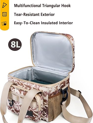 Miniatura 3 de Fiambrera eléctrica con bolsa de almuerzo aislada, lonchera térmica de 60 onzas para adultos y hombres, calentador de alimentos portátil de 80 W,