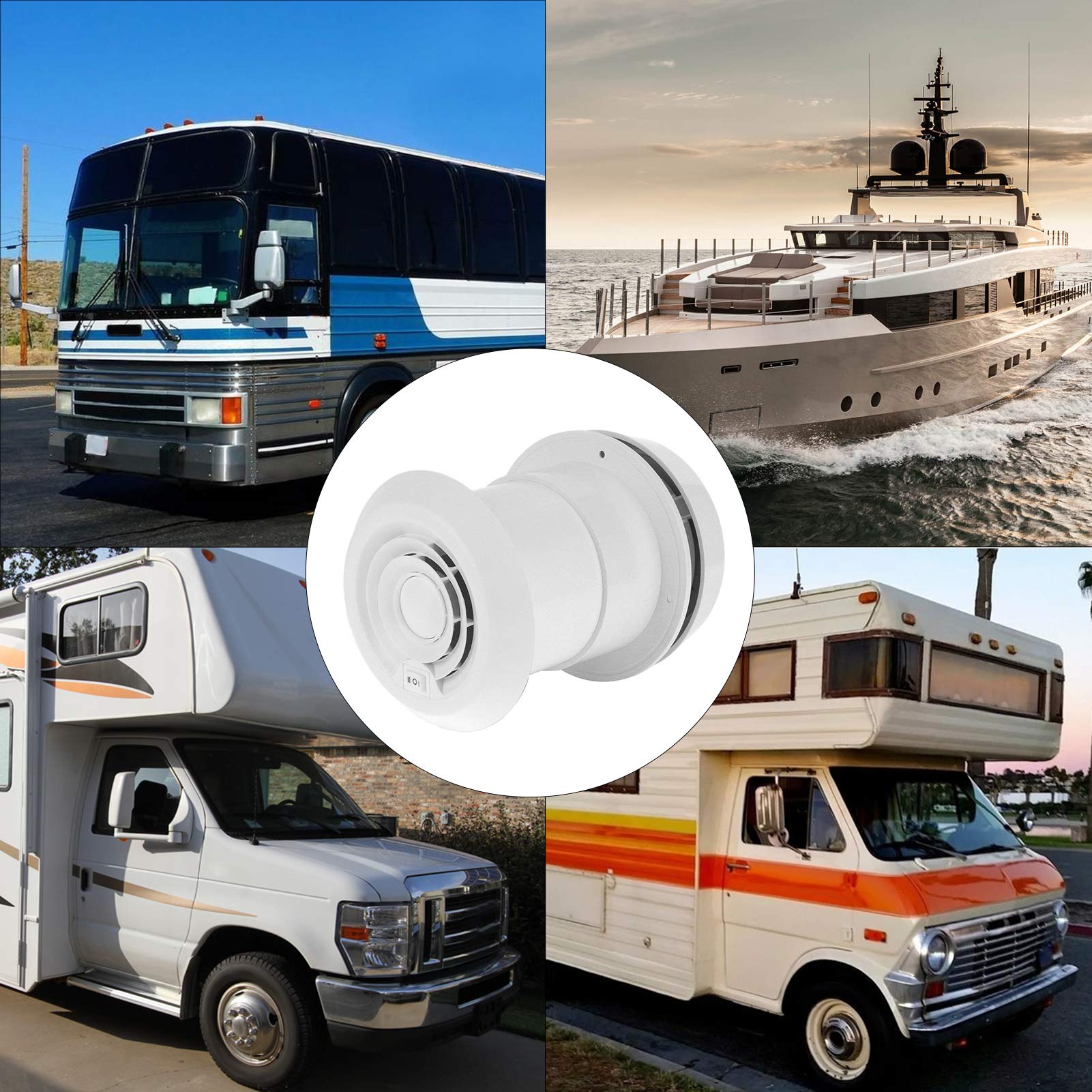 Aramox Ventilador RV, Ventilador De Techo ABS De 12 V, Rejilla De Refrigeración De Ventilación Silenciosa De Techo Para Caravanas, Autocaravana, Remolque, Furgoneta