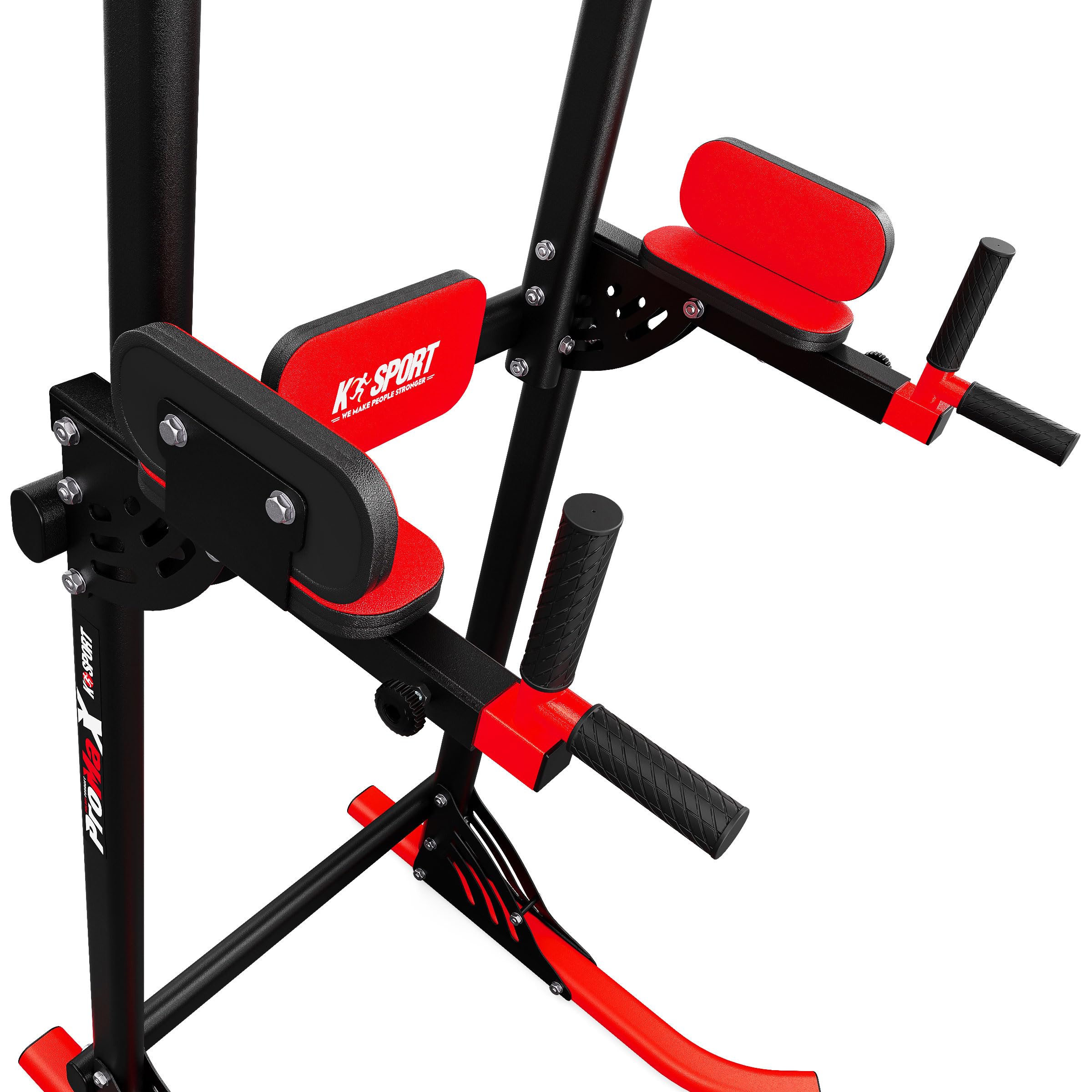 K-Sport: Power Tower - Attrezzatura per il fitness, barra di trazione autoportante, torre di forza multifunzione fino a 150 kg, fitness tour