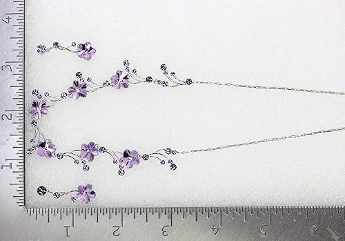 Miniatura 5 de Faship Precioso juego de collar y aretes florales de cristal Swarovski, Diamante de imitación, Diamantes de imitación