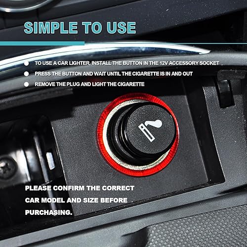 Miniatura 7 de Encendedor de cigarrillos de coche de 12 V, instalación sin coche, elemento de encendedor, enchufe de enchufe, botón de CC, accesorio de repuesto