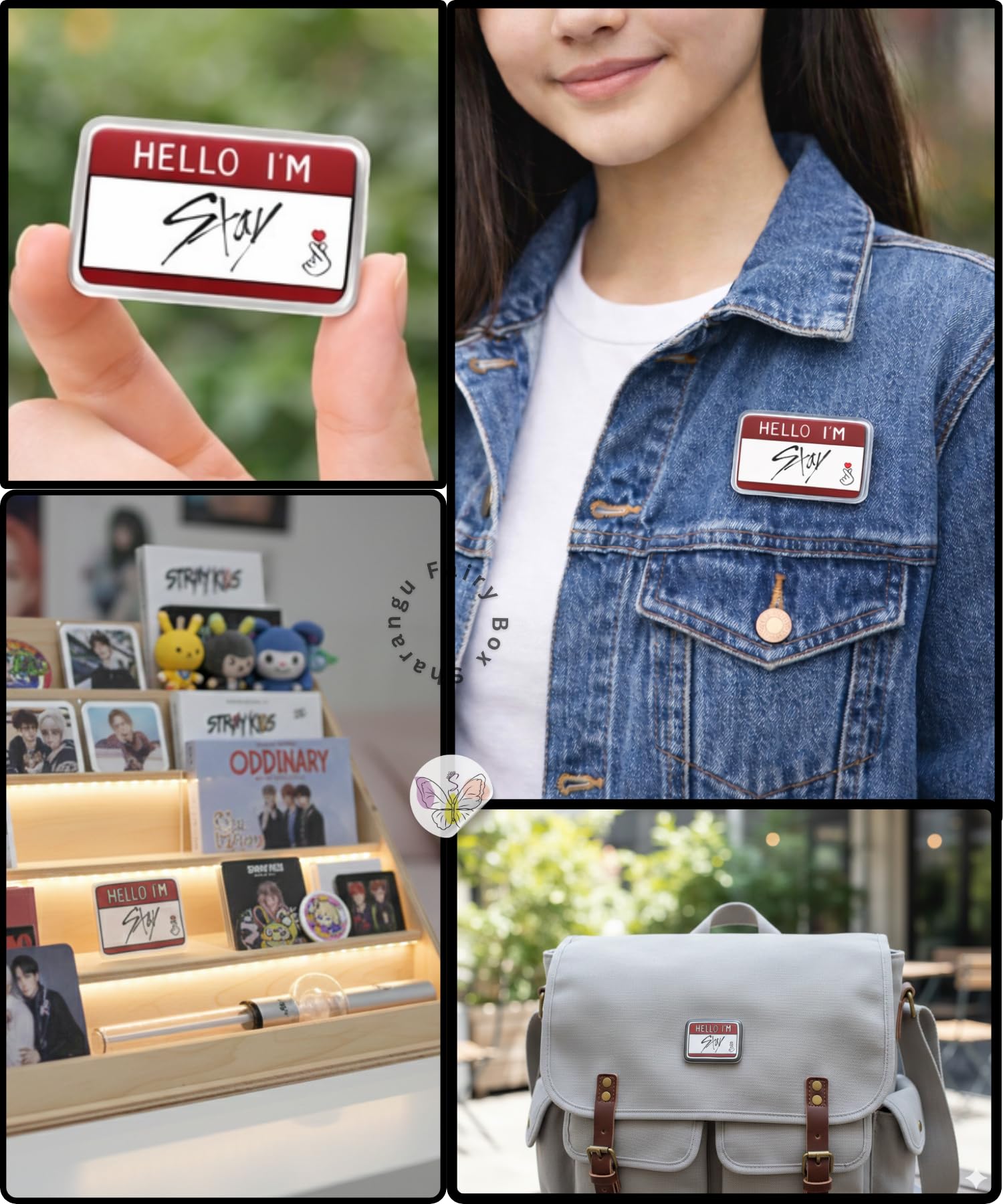 Sharangu STAY Acrylic Pin Badge | Hello I'm Stay | Fan Name Brooch | Lightweight Pin | K-Pop Badge | K-Pop Merchandise Gift for Fans 2