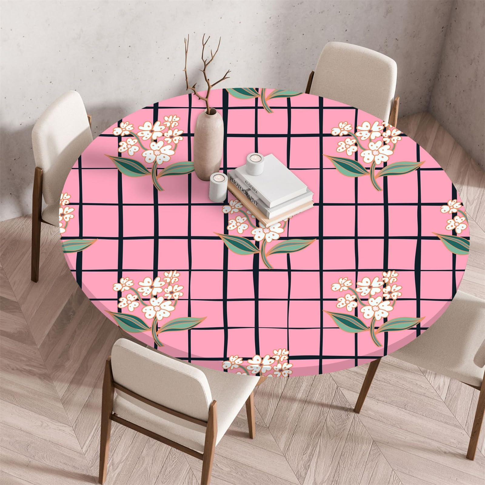 Mantel Redondo Con Borde Elástico - Impermeable Y Antimanchas Para Mesa De Comedor