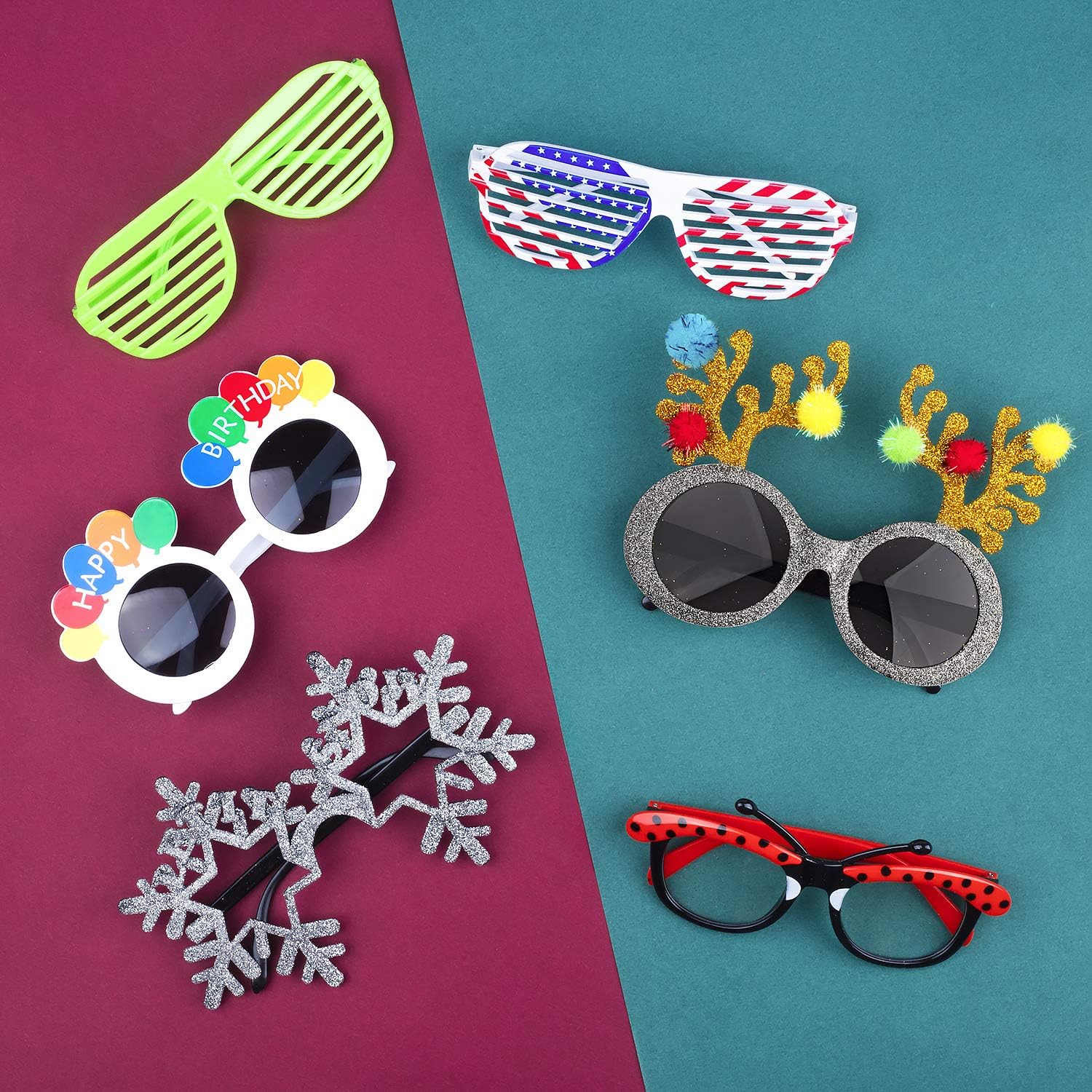 15 Pack Glasses Favor Sets Party Sunglasses Dress Up Themed Photo Booth Props Eyeglasses - Image 4
