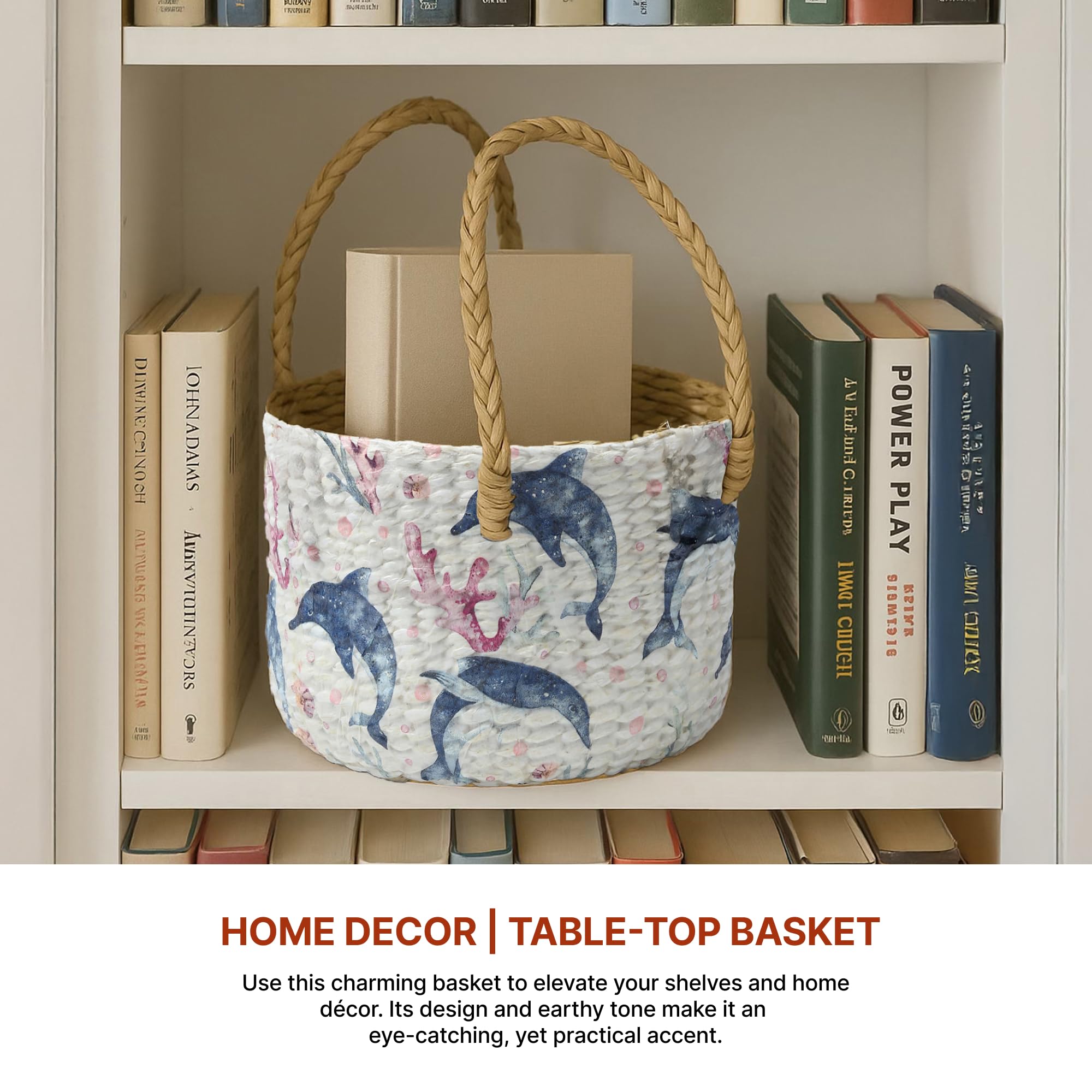 Habere India-All The Cultures Fabricating India Round Basket | Round Gift Hamper | Gift Hamper Baskets | Clothes Organizer | Baby Basket (Design 16 - Dia:21 x H:17 cm) 3