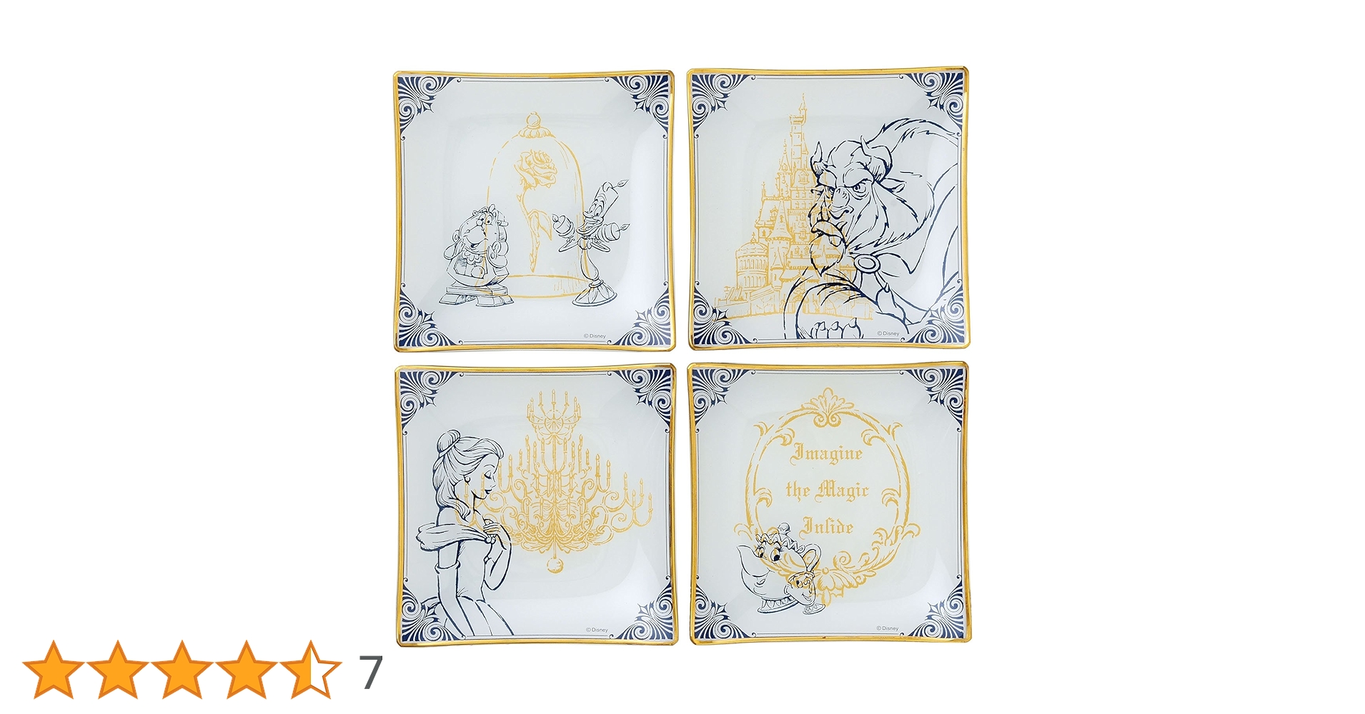 Amazon.co.jp: ディズニー 美女と野獣 ガラスプレート4Pセット D