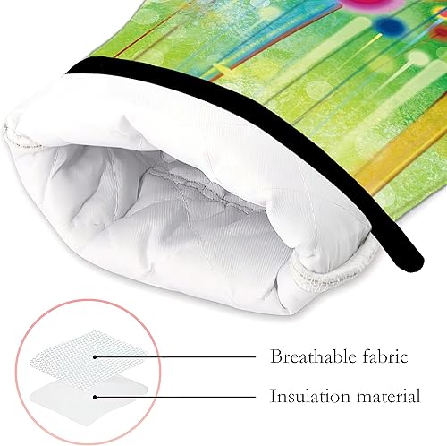 Miniatura 3 de Guantes de cocina abstractos florales para pintura de flores, guantes de cocina y soportes para ollas de cocina, juego de 2 piezas, almohadilla
