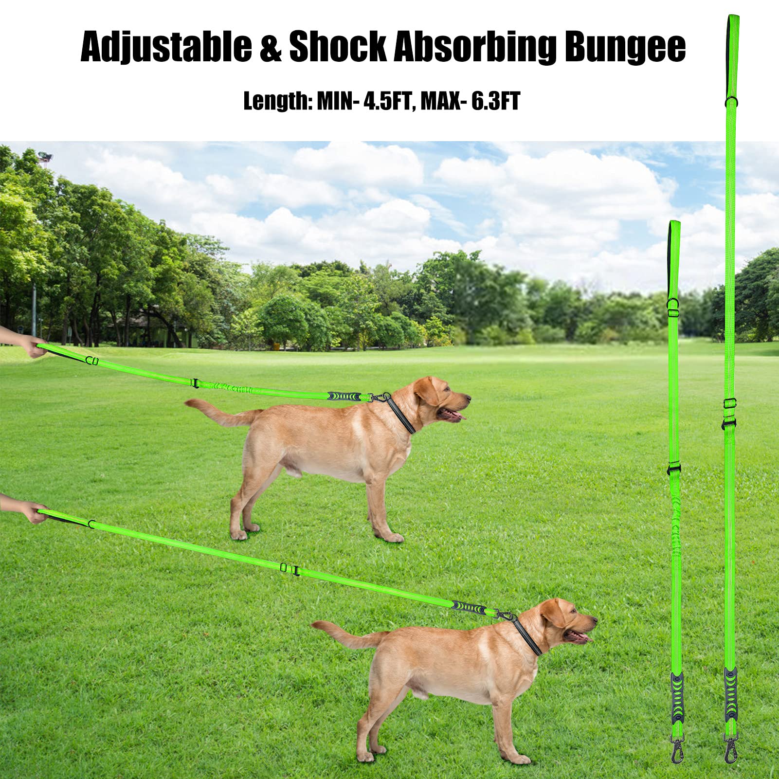 Dog Leash, 4.5FT Strectable Waist Belt Leash, Reflective Running Belt Leash, with Paded Handle, Metal Clasp, for Training, Hiking, Touchdog ® \u0027Macaron\u0027 2-in-1 Durable Nylon Dog Harness and Leash