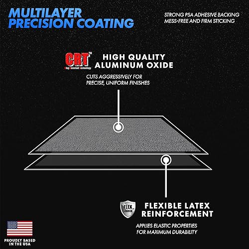 Miniatura 3 de Premium - Rollo de papel de lija continuo de grano 220 Longboard de 2-34 pulgadas x 20 yardas con respaldo adhesivo PSA (Auto, Marina, Avión,