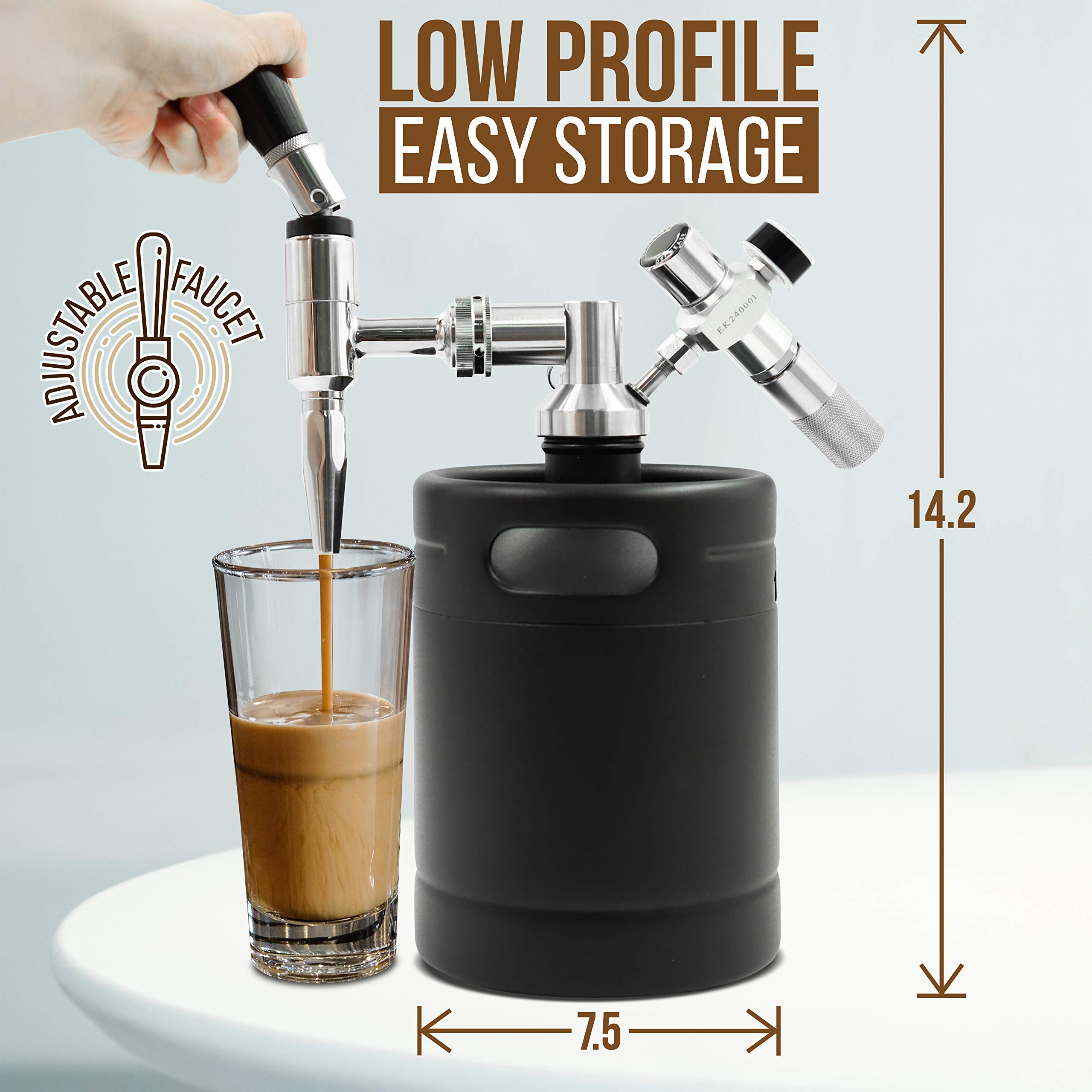 Nitro Cold Brew Coffee Maker 64Oz Stainless Steel Home Brew Coffee