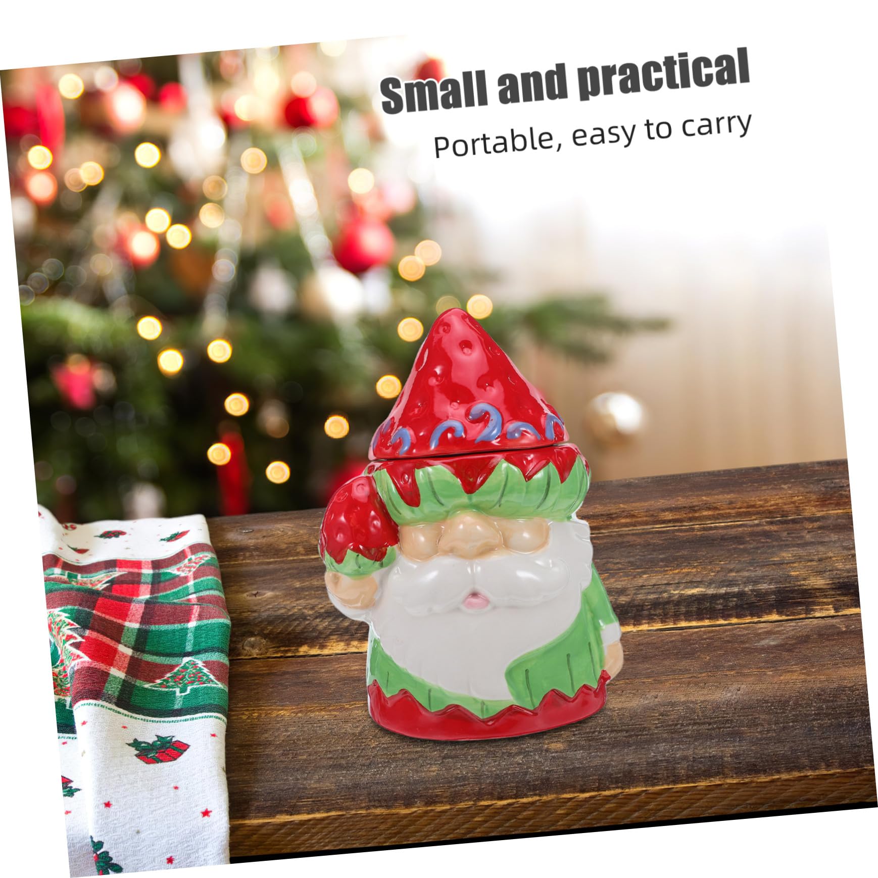GLEAVI Bocal à Biscuits et Friandises de Noël Céramique avec Couvercle Hermétique Boîte de Rangement Festive pour Bonbons Biscuits et Friandises Conteneur Étanche pour Cuisine et Fêtes de