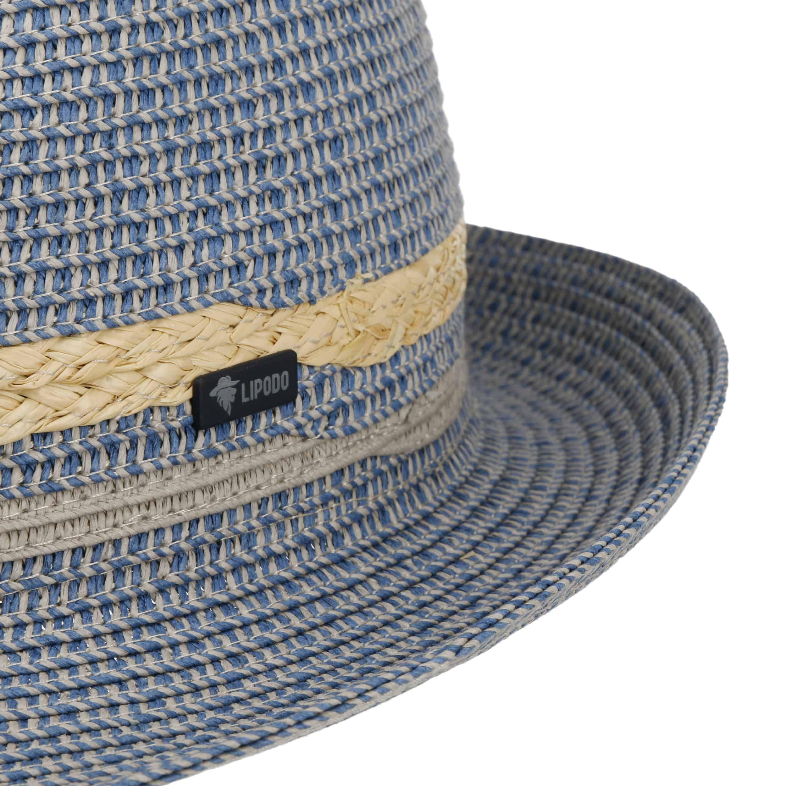 Lipodo Costanzo Bogart Strohhut Mehrfarbiger Hut mit Streifenmuster Leicht robust Made in Italy Herren Frühjahr Sommer