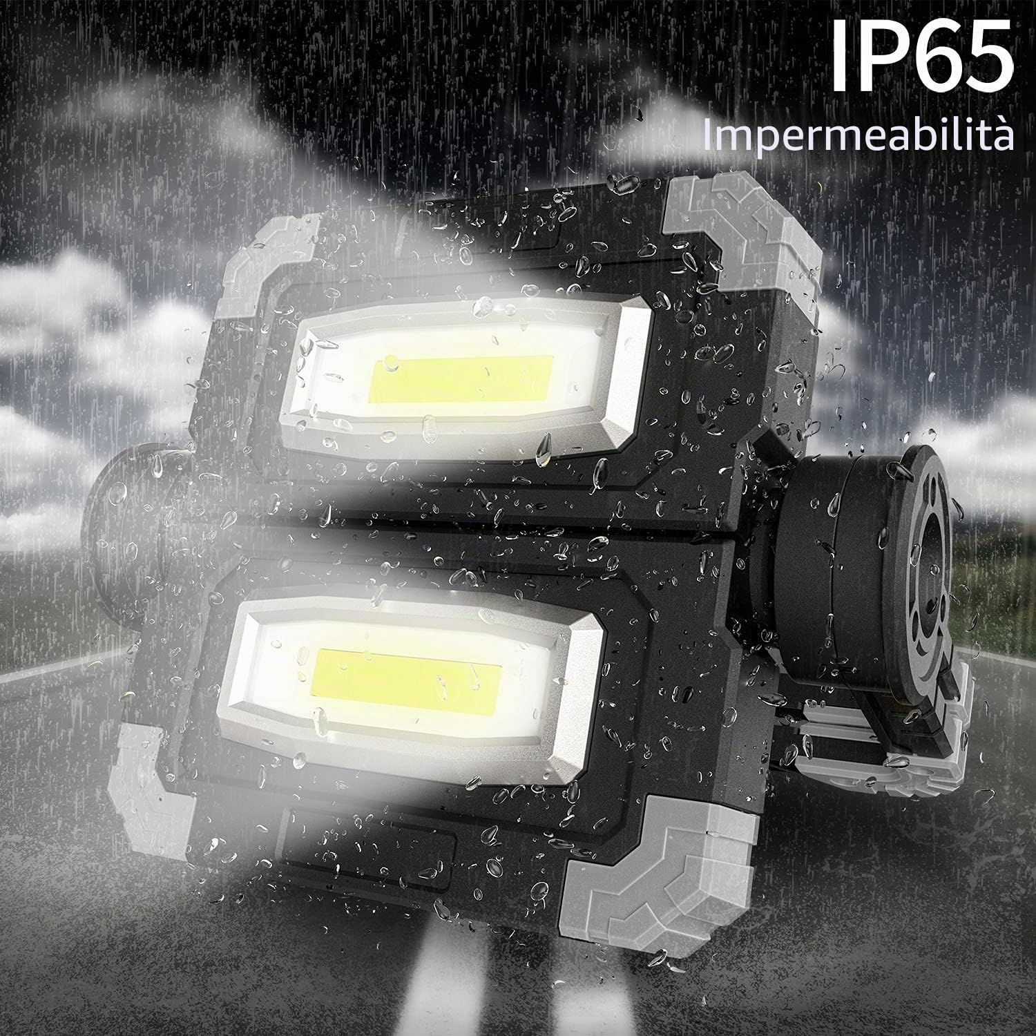 Lampada da lavoro a LED, ricaricabile 20W faretto da lavoro molto luminoso con rotazione a 360° pieghevole impermeabile per riparazione auto, campeggio