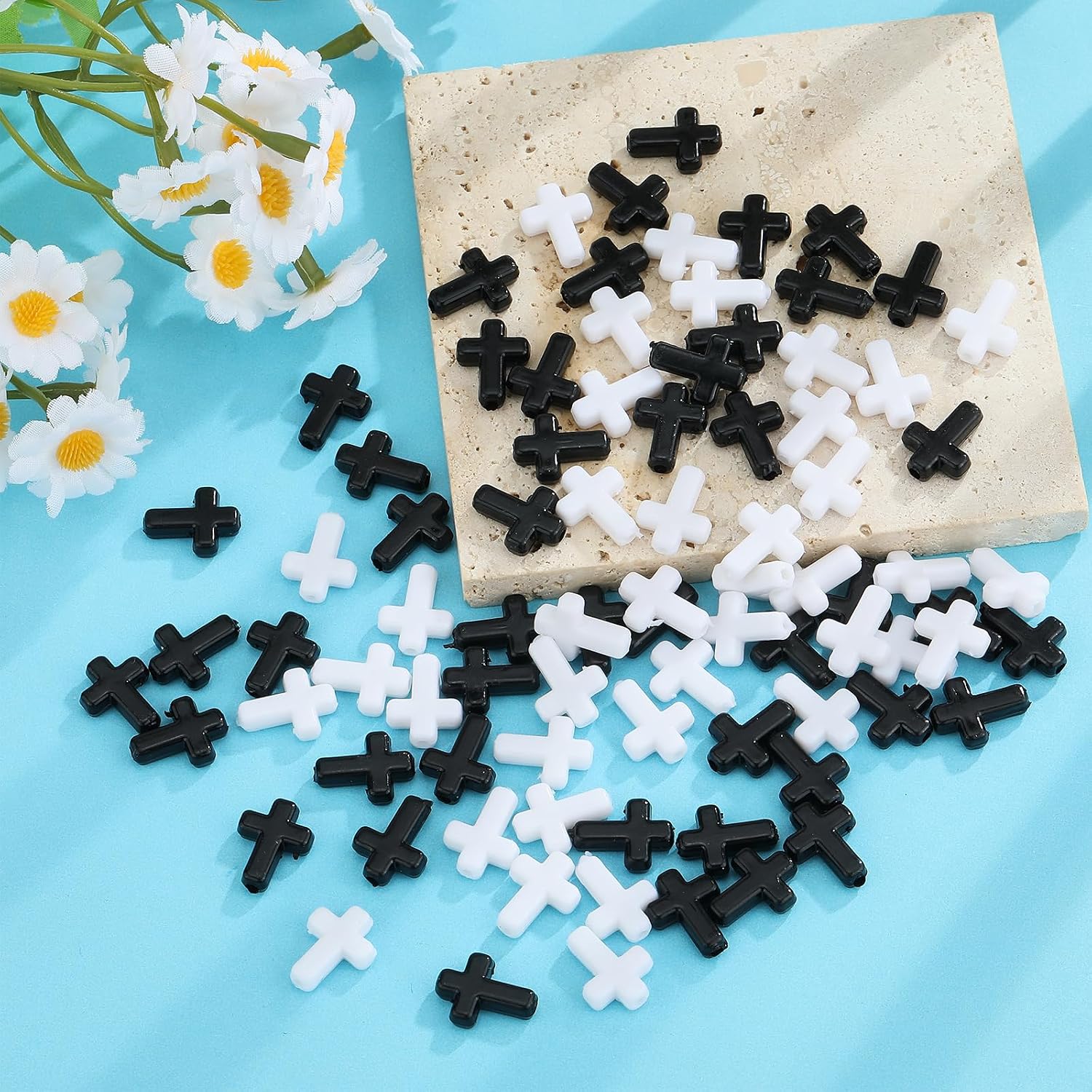 Ornaland Mini Cross Beads, Easter Crucifix for Rosary Making Bulk, 300 Pcs image 3