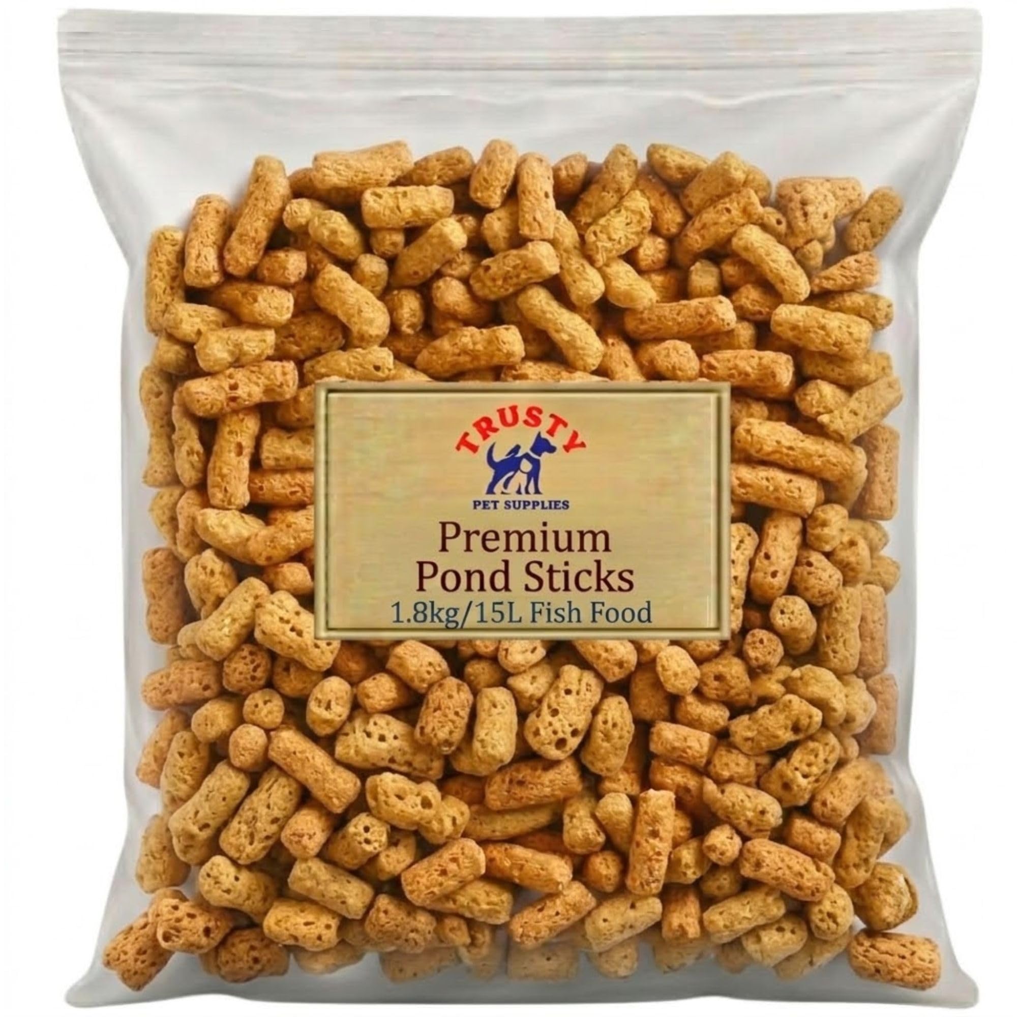 Premium Pond Sticks - 1.8kg /Approx 15L | Floating Fish Food | Premium Pond Fish Food Sticks | For Koi & All Pond Fish | Trusty Pet Supplies
