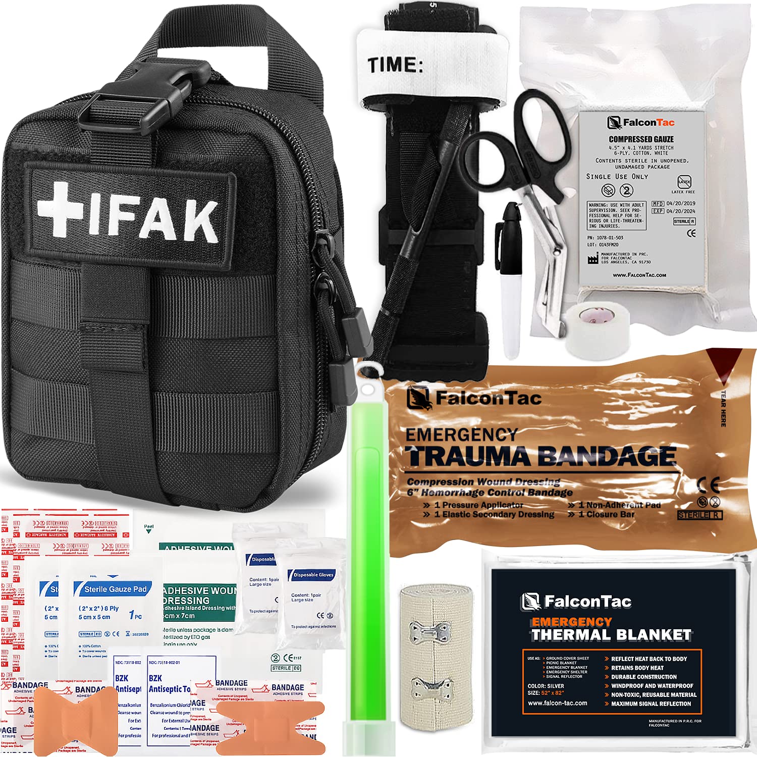 Buy FalconTac Emergency Compact Trauma Kit with Aluminum Tourniquet