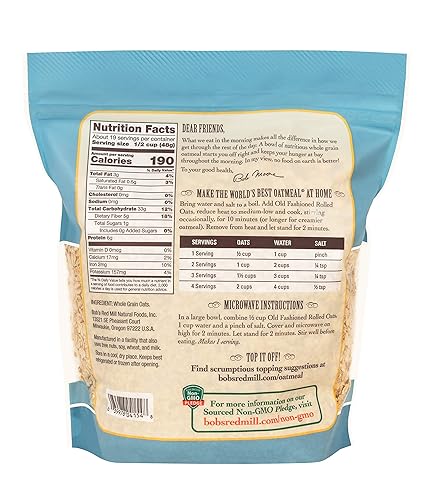 Miniatura 2 de Bob's Red Mill Old Fashioned Regular Rolled Oats, 32oz (Pack of 4) - Non GMO, Whole Grain, Vegan, Kosher