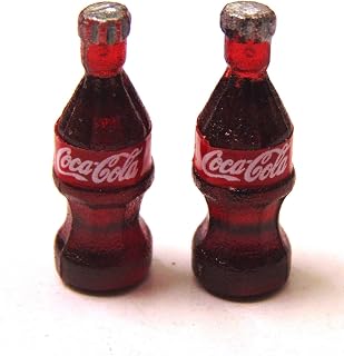 Tumdee Miniatures Pair of Dolls House Coke Drink Bottles Shop Pub