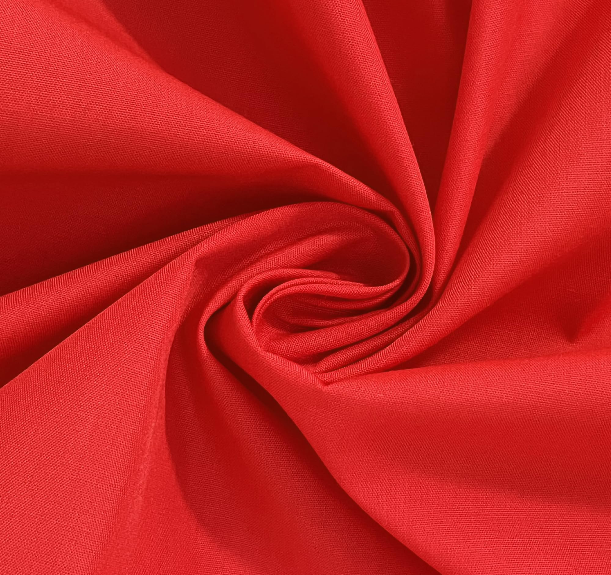 Red Plain Polycotton Fabric Material Poly Cotton Dress Craft Material 45" Wide - Pre Cut Sizes 100cm x 114cm (39" x 45")