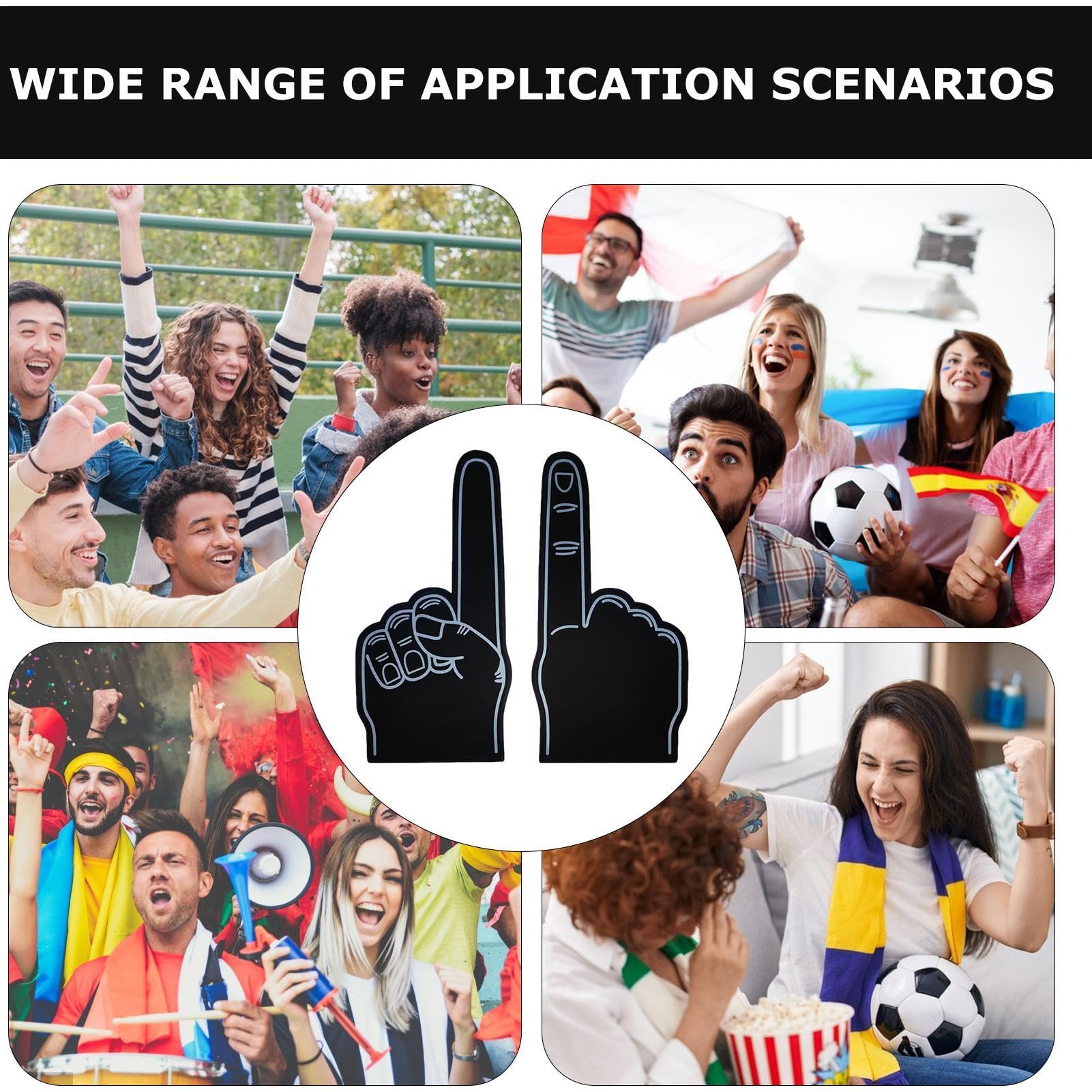 Riesige Schaumstoff-Fingerhandschuhe – 45,7 cm Einzelfinger-Cheerleading-Handschuhe, Sport-Fan, Schaumstoff-Finger | Wir sind die Nummer 1 für Heimwerker, Cheerleading-Requisiten, Fußballspiele