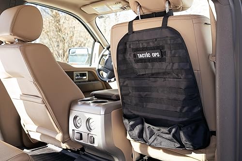 Miniatura 2 de Organizador táctico para asiento de automóvil, bolsas Molle para automóvil y camión, funda de asiento ajustable universal para interiores, protector