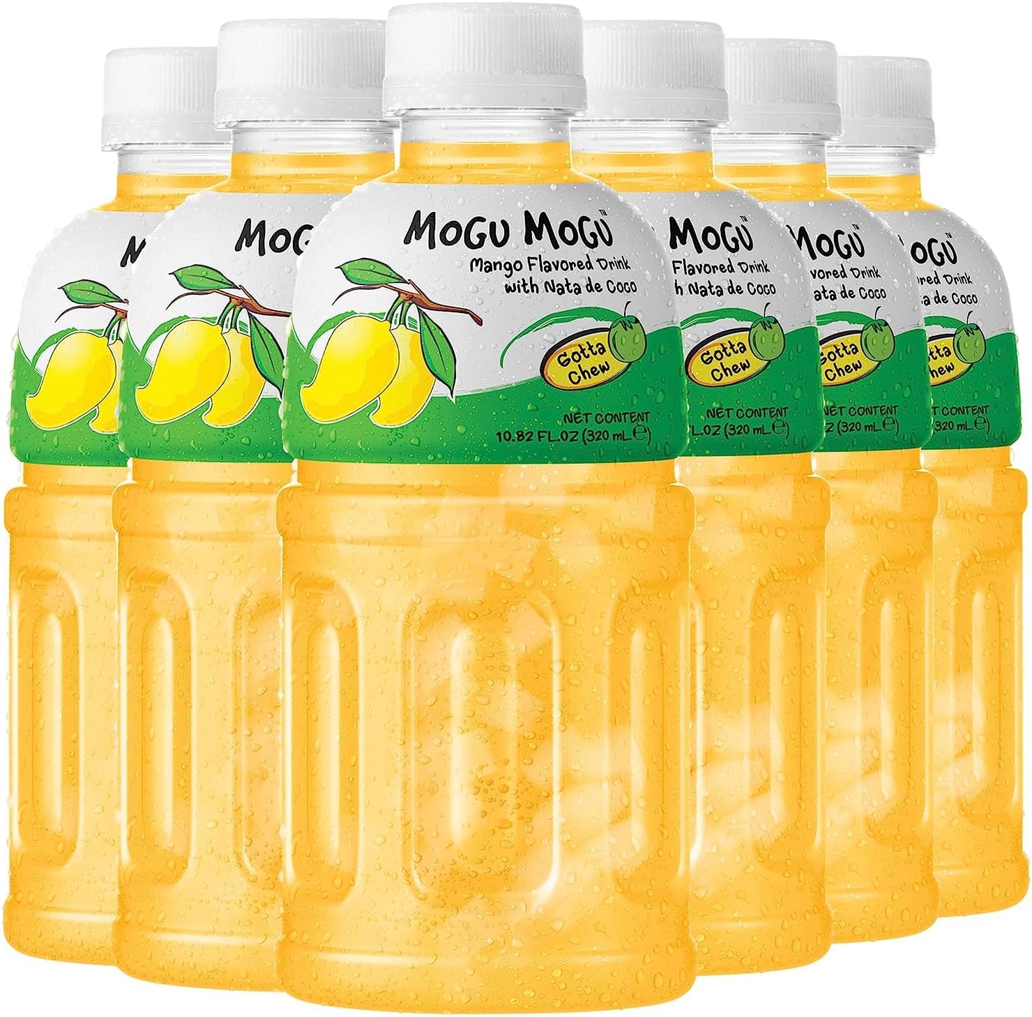 (Pack of 6) - Mango Juice with 25% NATA De Coco (coconut jelly) | Energy Booster |Full of Fruit Fibres|No Added Preservatives and Colours|Juice Bottles Made for Adults and Kids-320ml.