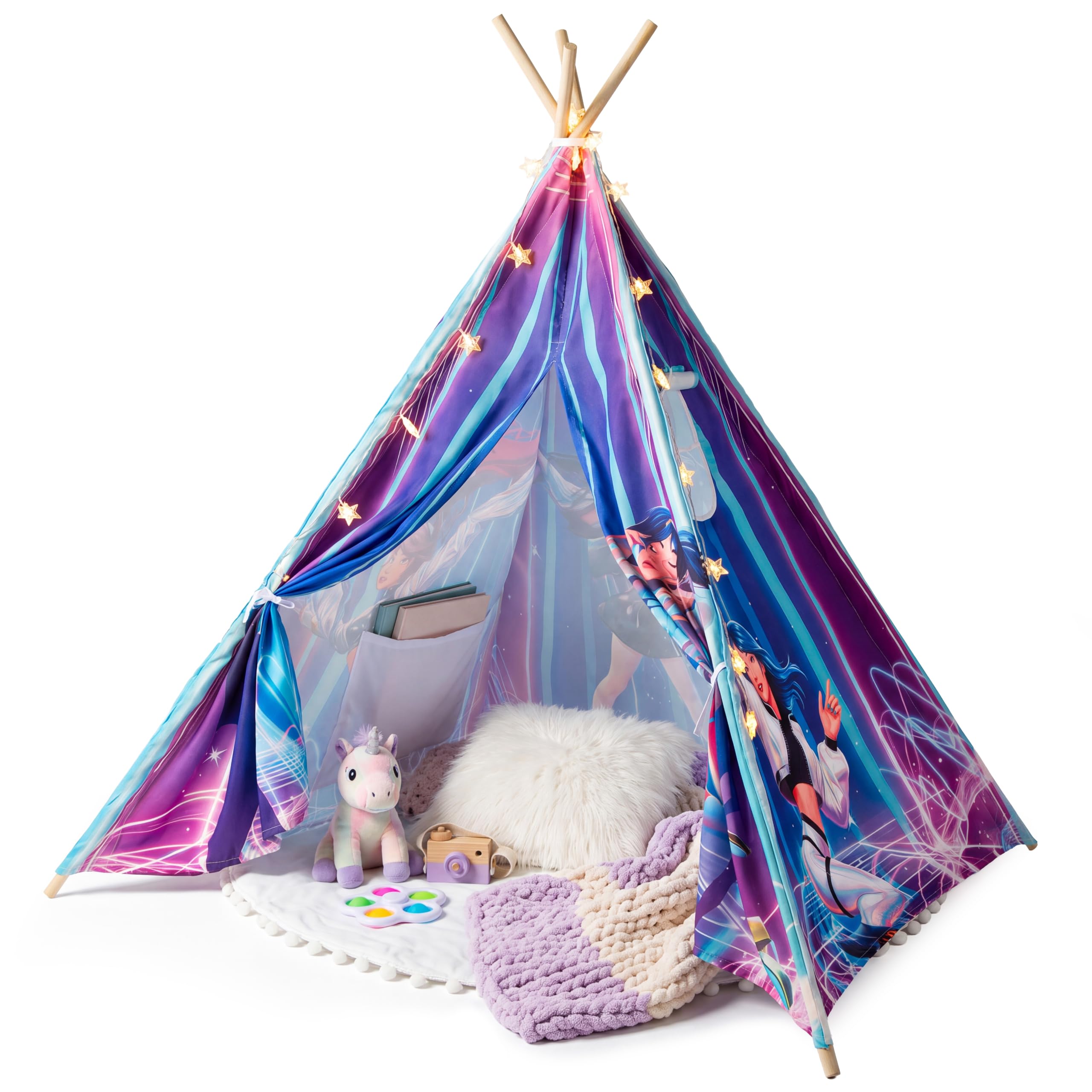 Tipi Infantil K-Pop de Concierto con Alfombra y Luces LED