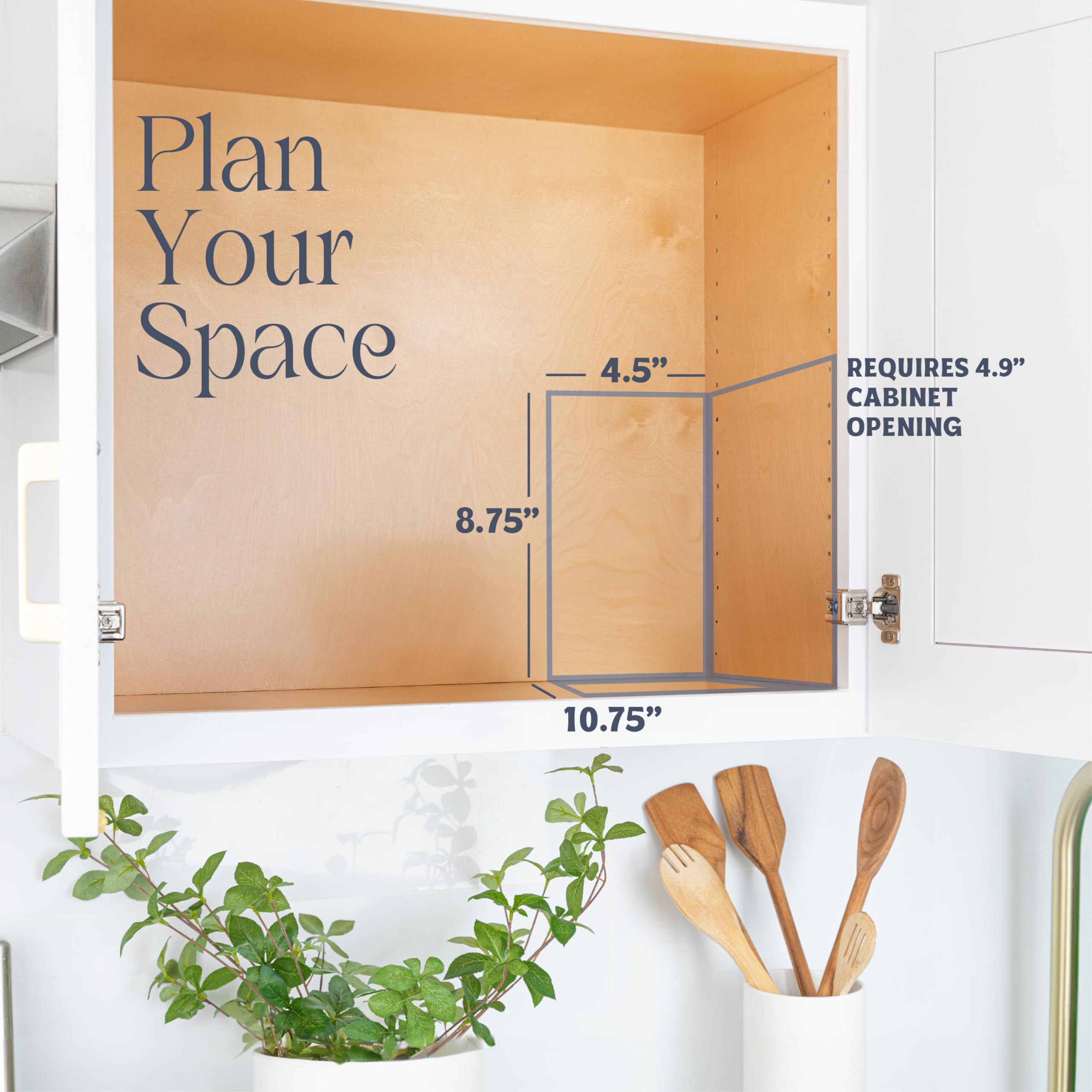 HOLDN’ STORAGE Gewürzregal Organizer für Schrank, robust – herausziehbares Gewürzregal – Gewürzorganisation 10,2 cm B x 26,4 cm T x 22,6 cm H – Gewürzregale für Schränke und Speisekammerschränke. | Robustes Gewürzregal, ausziehbares Gewürzregal, Schrankre