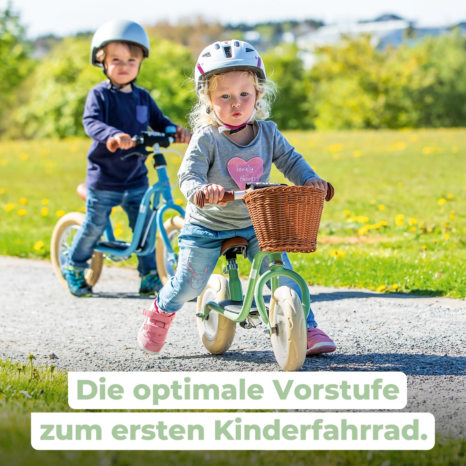 PUKY LR L Classic Retro Green | Lauflernrad 2 1/2 Jahre | Kinder Laufrad mit Bremse | Balance Bike | Ergonomischer Sitz, Sicherheitslenkergriffe & Lenkerpolster | Höhenverstellbarer Sattel & Lenker