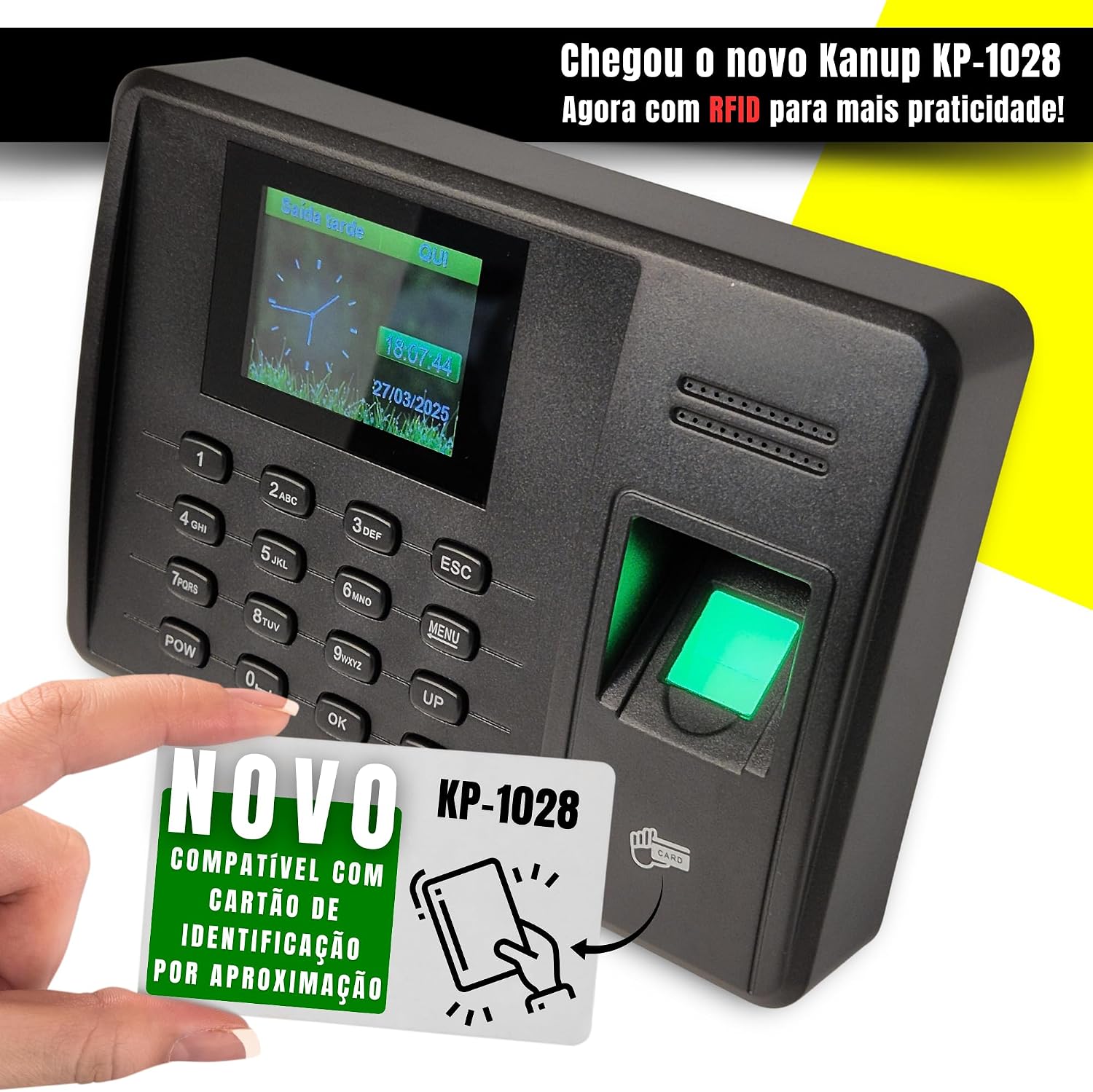 Relógio de Ponto Biométrico Digital Eletrônico Máquina Para Empresa Com Conexão USB Confirmação Sonora E Visual Impressão Digital Para Registro De Pontos Não Requer Instalação de Software