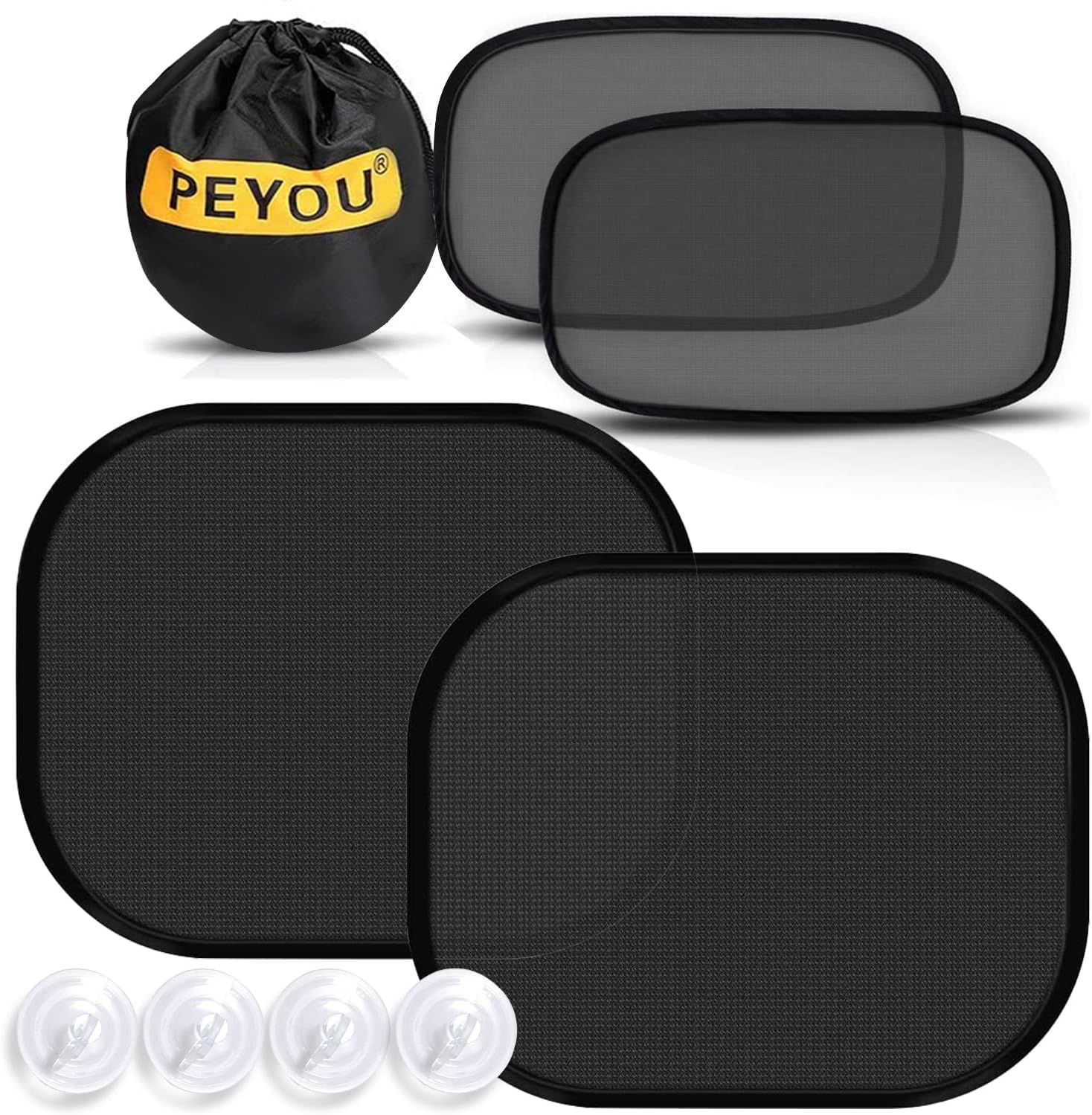 Car Window Shade (4 Pack), PEYOU Car Window Shades for Baby 80GSM Side