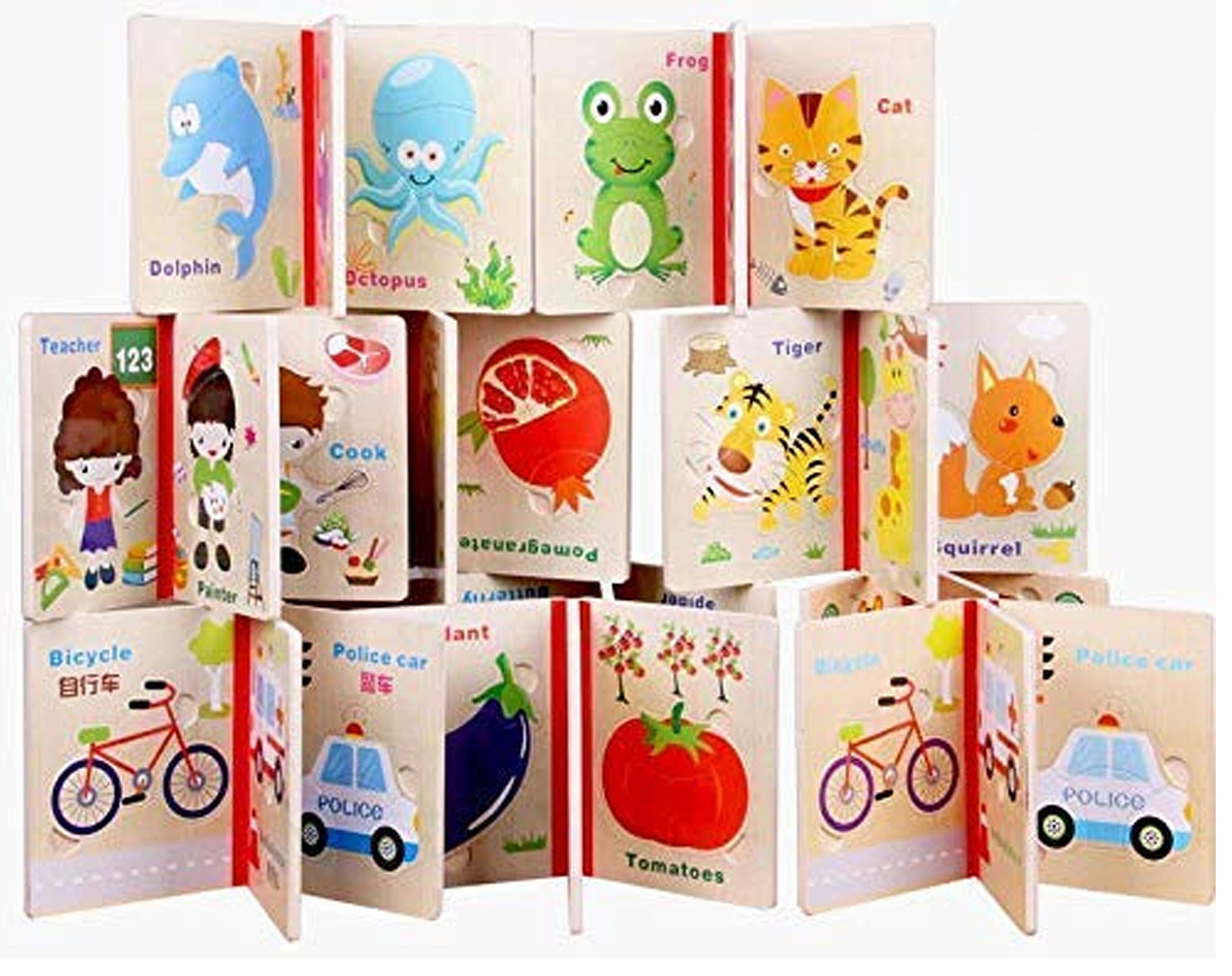 Zest 4 Toyz 12 Pieces Cute Cartoon Animal Insect, Vehicle Design Wooden Puzzle Diary for Kid, Children Puzzles Games Educational Toys for Kid (B07XVPBCPY) Amazon Price History, Amazon Price Tracker