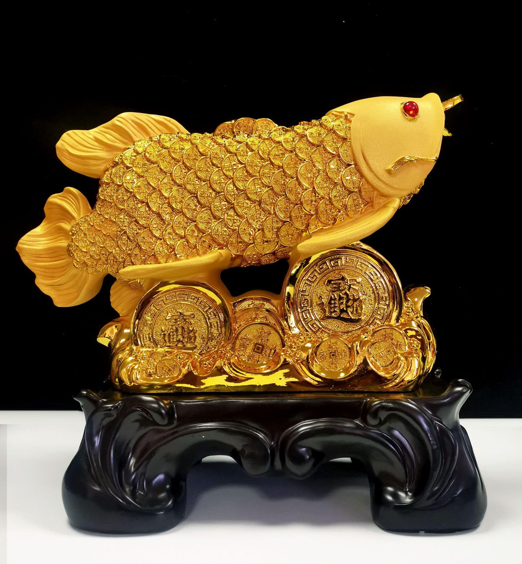 長さ360㎜】超迫力工芸品招財金龍魚116U8-132U1177