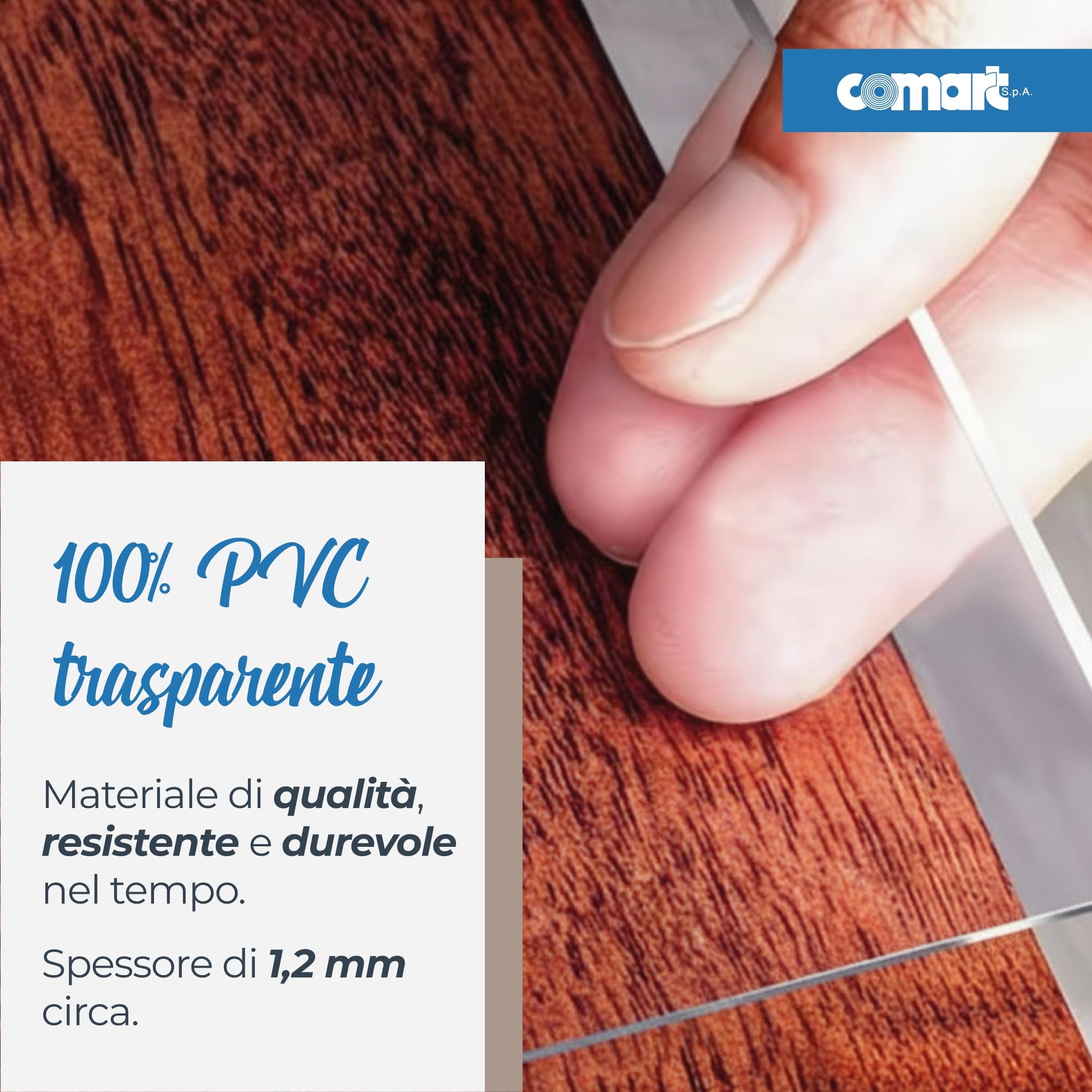 Comart - Protector Mesa Glass - PVC Transparente - 100x220-1,2 mm
