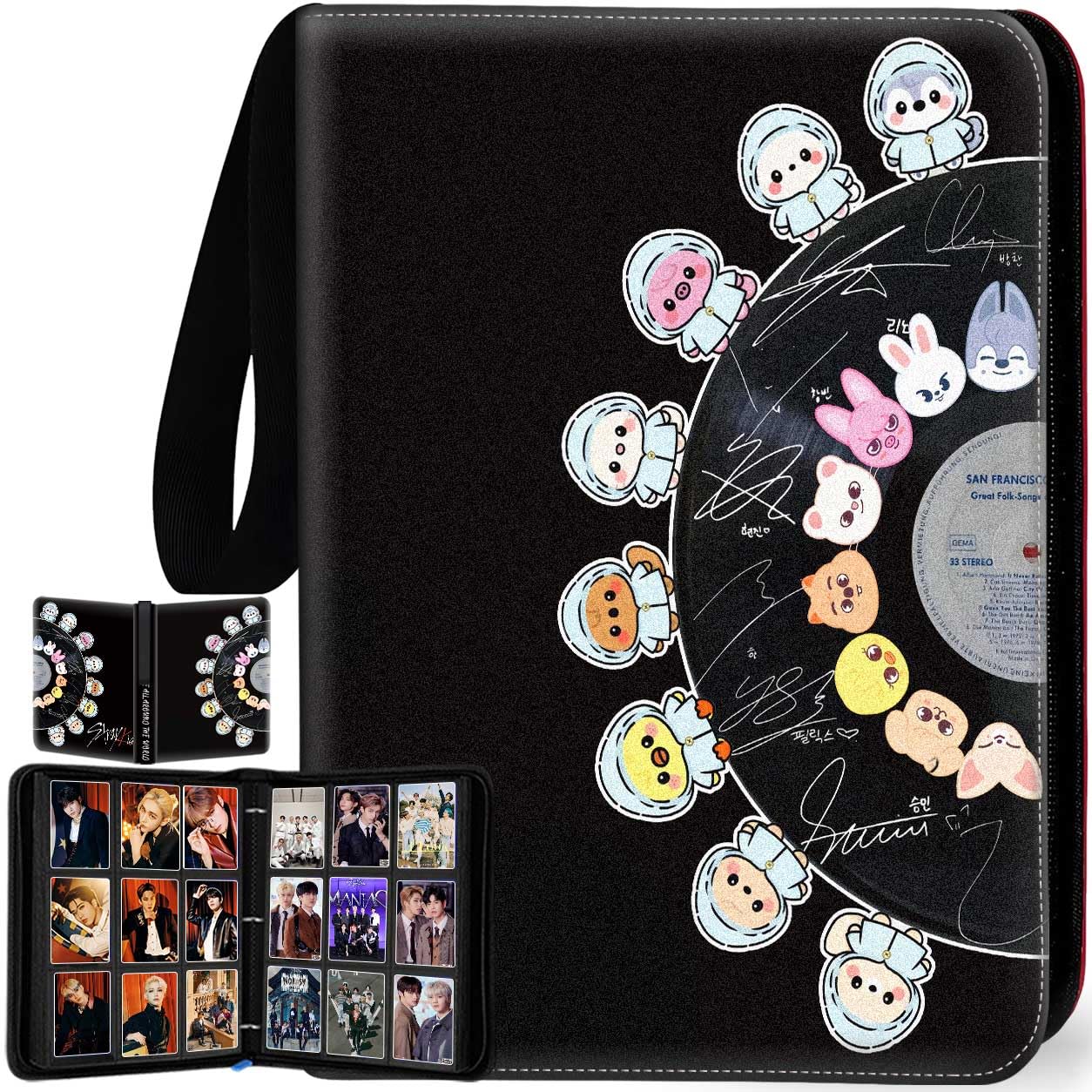 Stray Photocards Binder 1008 Pockets, Stray Fans Gifts & SKZOO Merch Collectors, 9-Pocket Portable Waterproof Display Kpop Photo Cards Collector Ablum Holder Book with 56 Removable Sleeves - Album