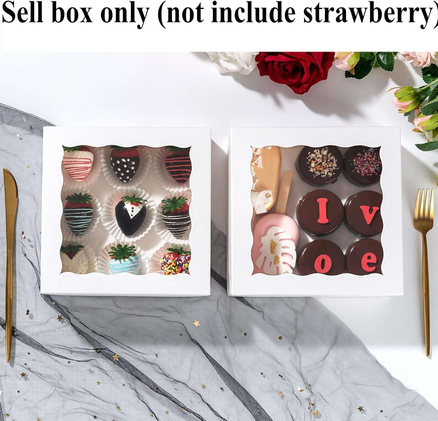 Bakery Boxes x 2 1/ White Chocolate Covered Stberries