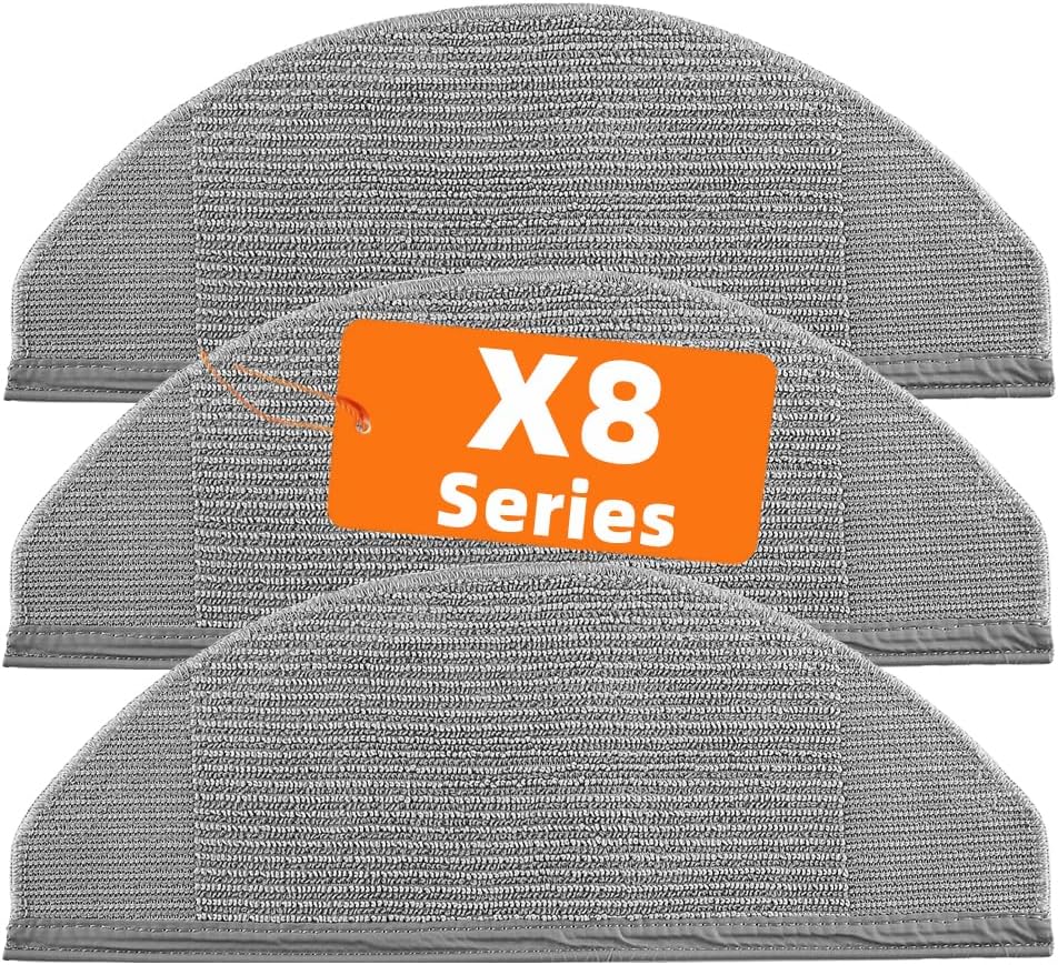 BBT BAMBOOST Replacement Washable Mopping Cloth Parts Fit for Eufy RoboVac X8, Mop Cloths Accessories (Pack of 3)