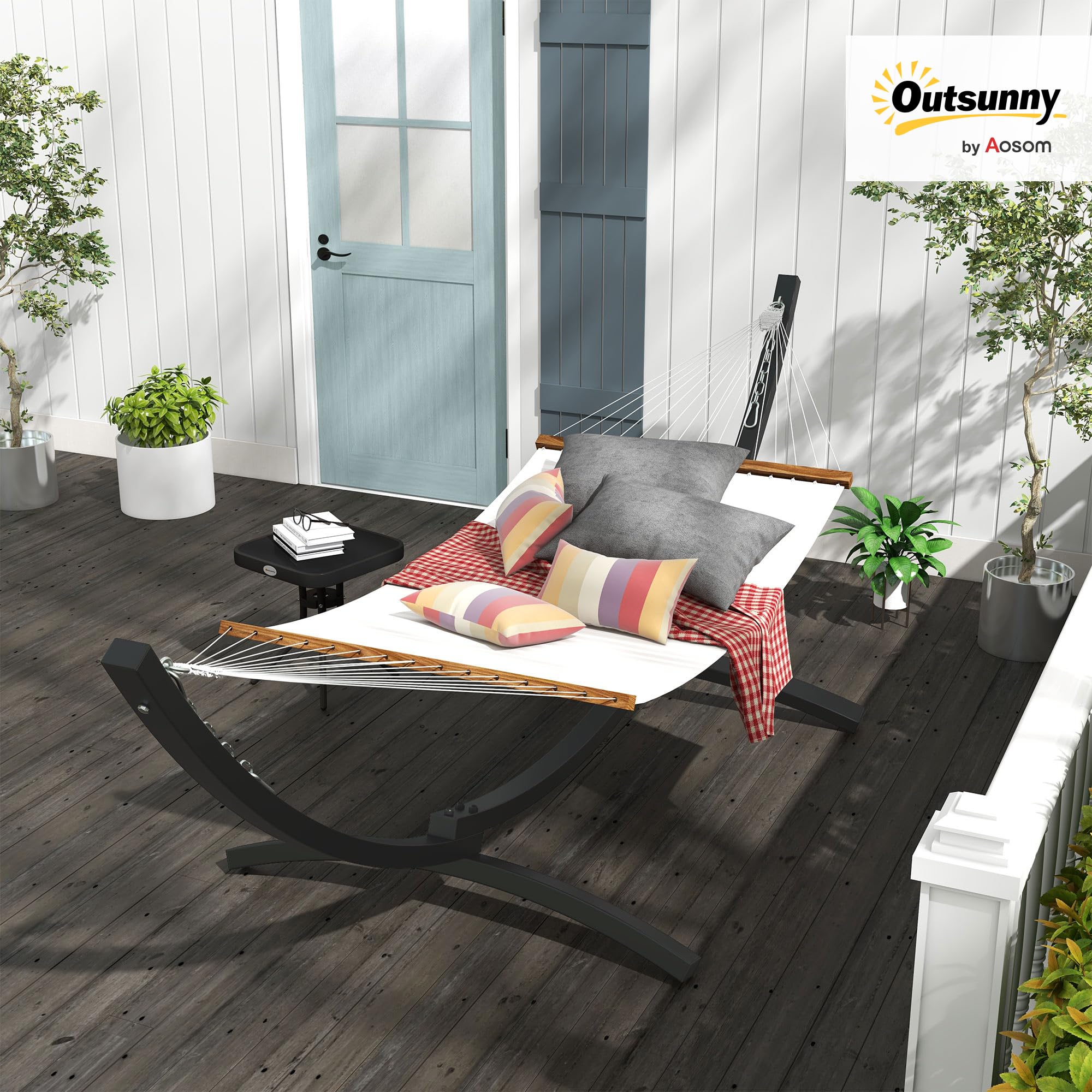 Outsunny houten plantenbak, 3 niveaus, duurzaam ontwerp, afmetingen 158 cm x 109 cm x 82 cm
