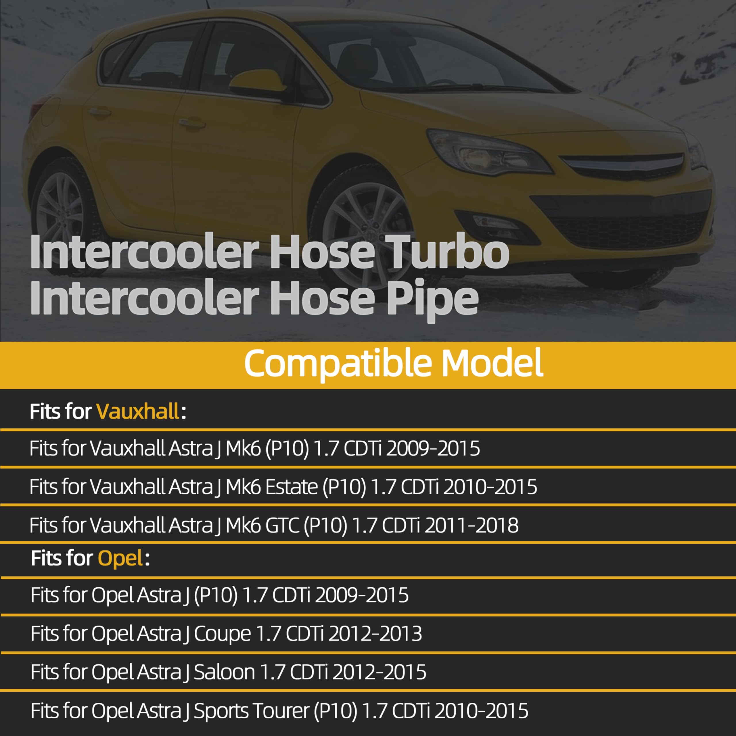 Tubo intercooler Turbo Intercooler, per Opel Astra J Mk6 2009-2018, per Opel Astra J 2009-2015, tubo di uscita Turbo Intercooler OEM # 13265280,1302123,13 02 123