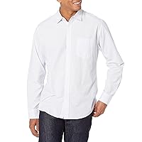 Amazon Essentials Camicia Casual in Popeline a Maniche Lunghe vestibilità Regular Uomo